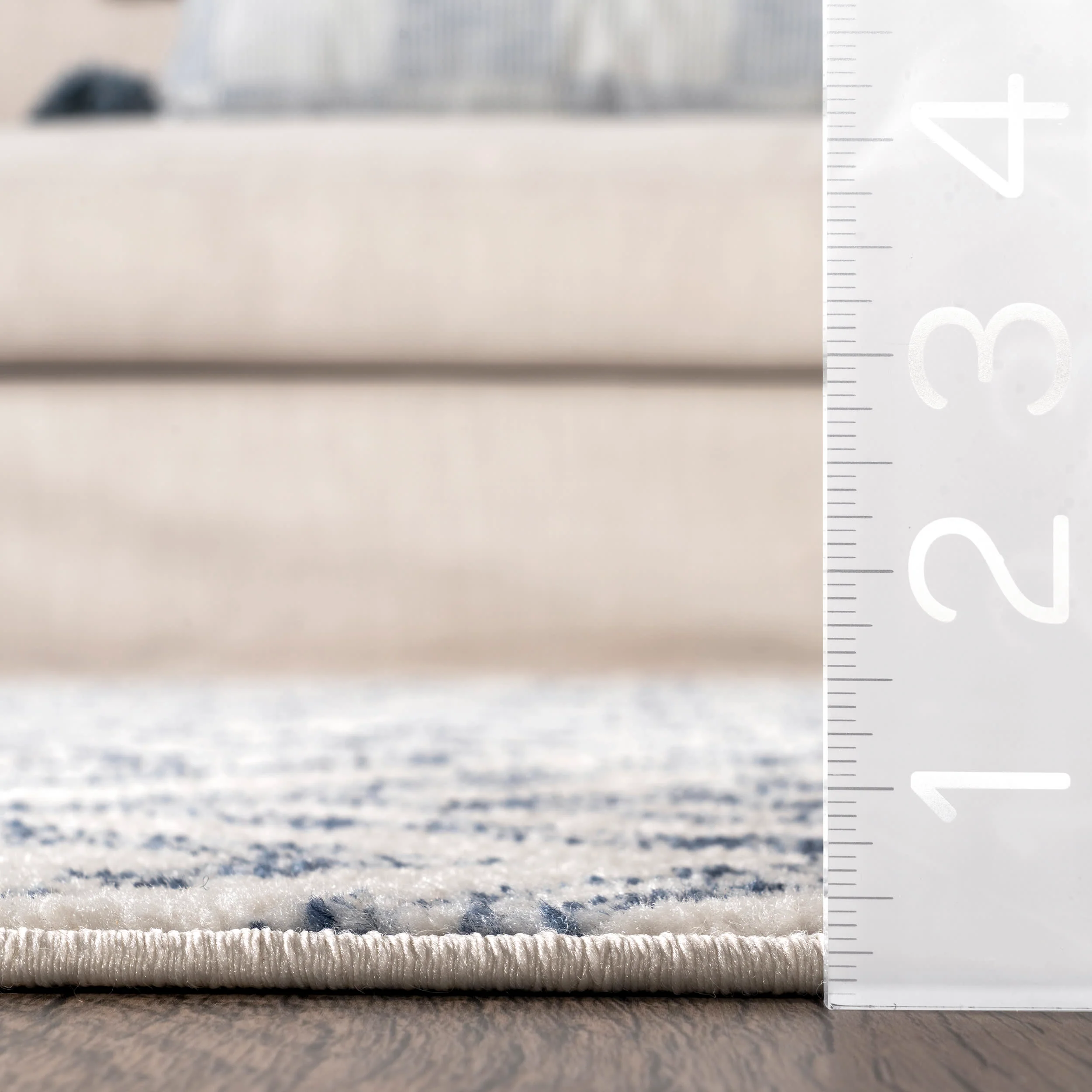 Antique Chevron Rug | Blue - Image 5