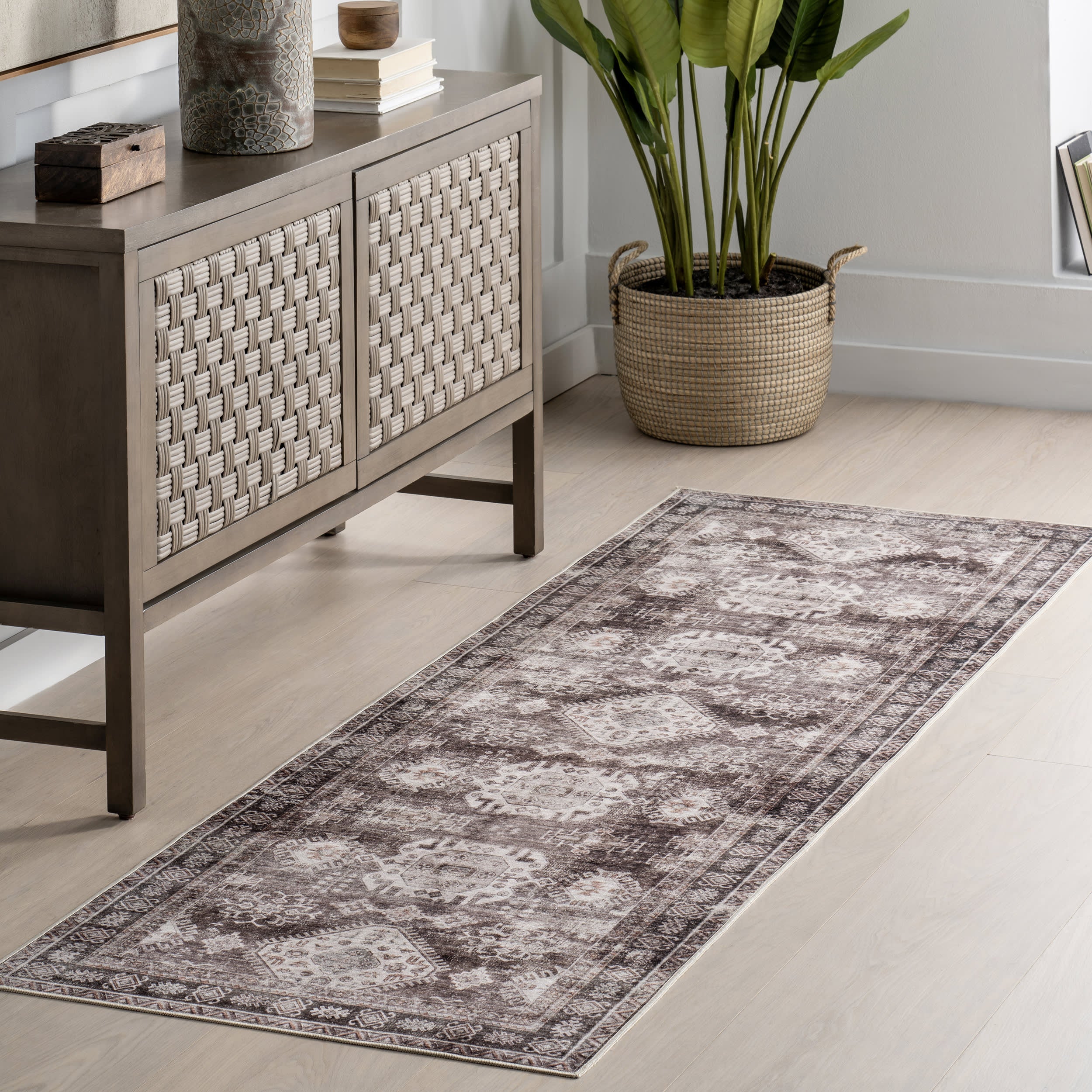 Antoinette Spill Proof Washable Rug | Charcoal - Image 2