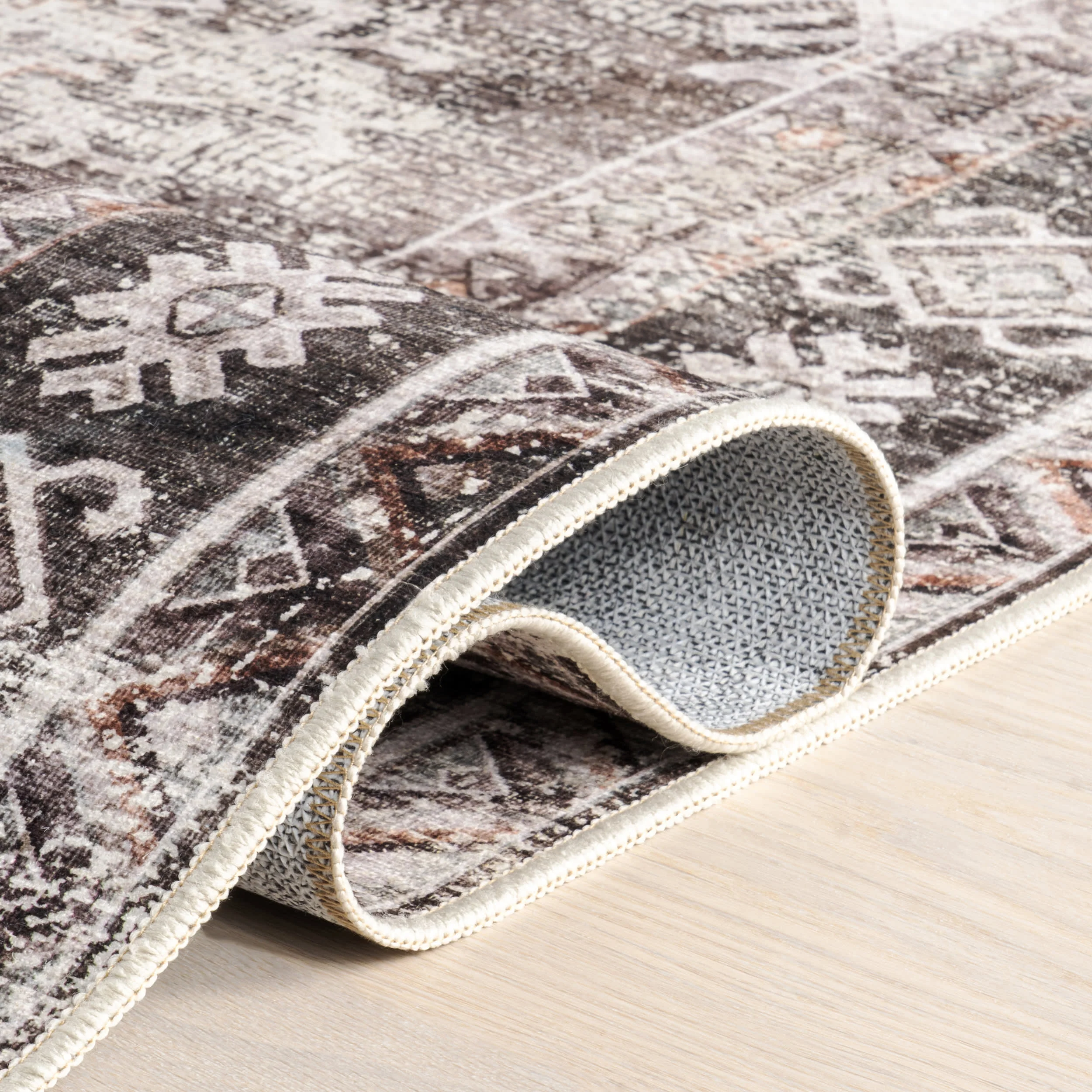 Antoinette Spill Proof Washable Rug | Charcoal - Image 9