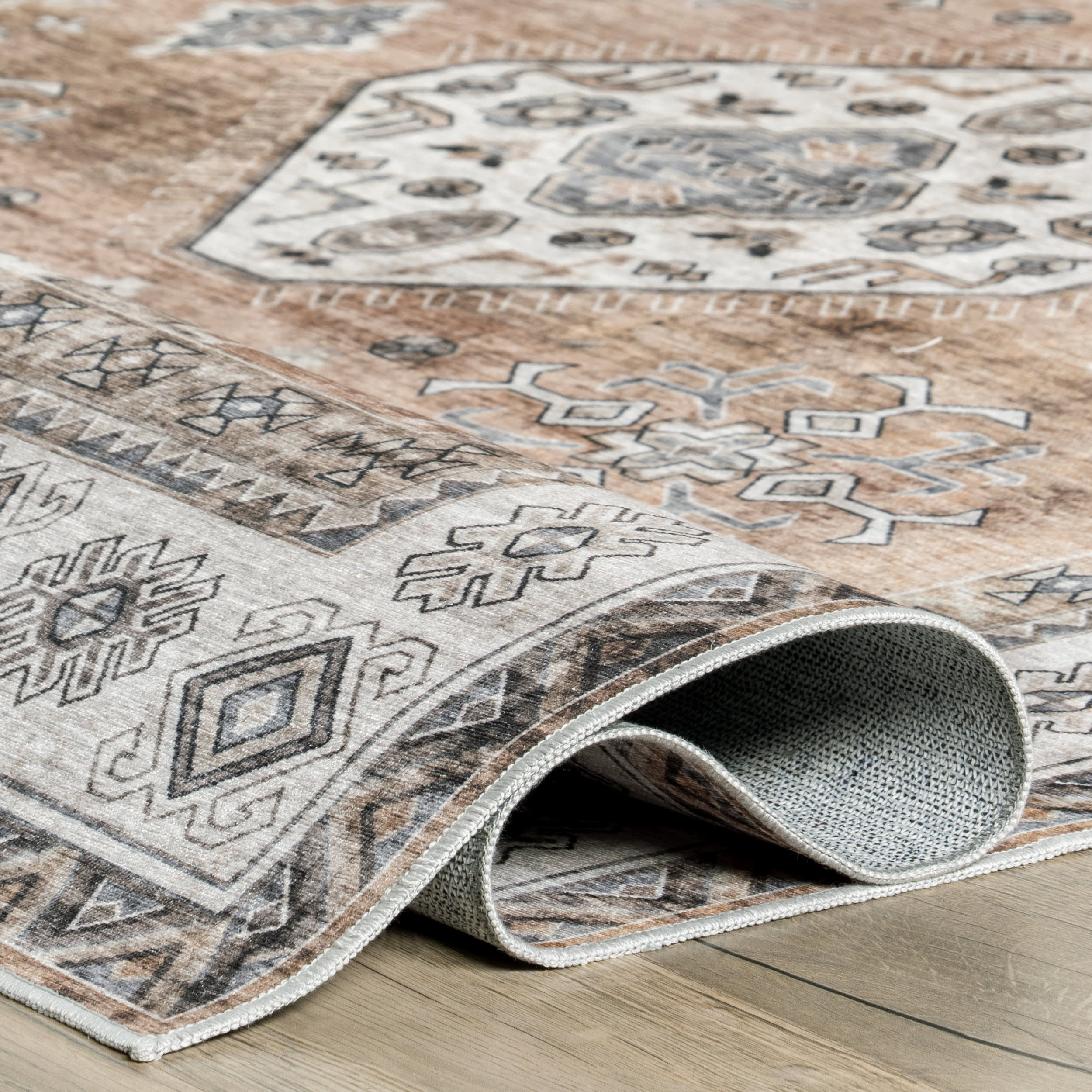 Antoinette Spill Proof Washable Rug | Light Orange - Image 6
