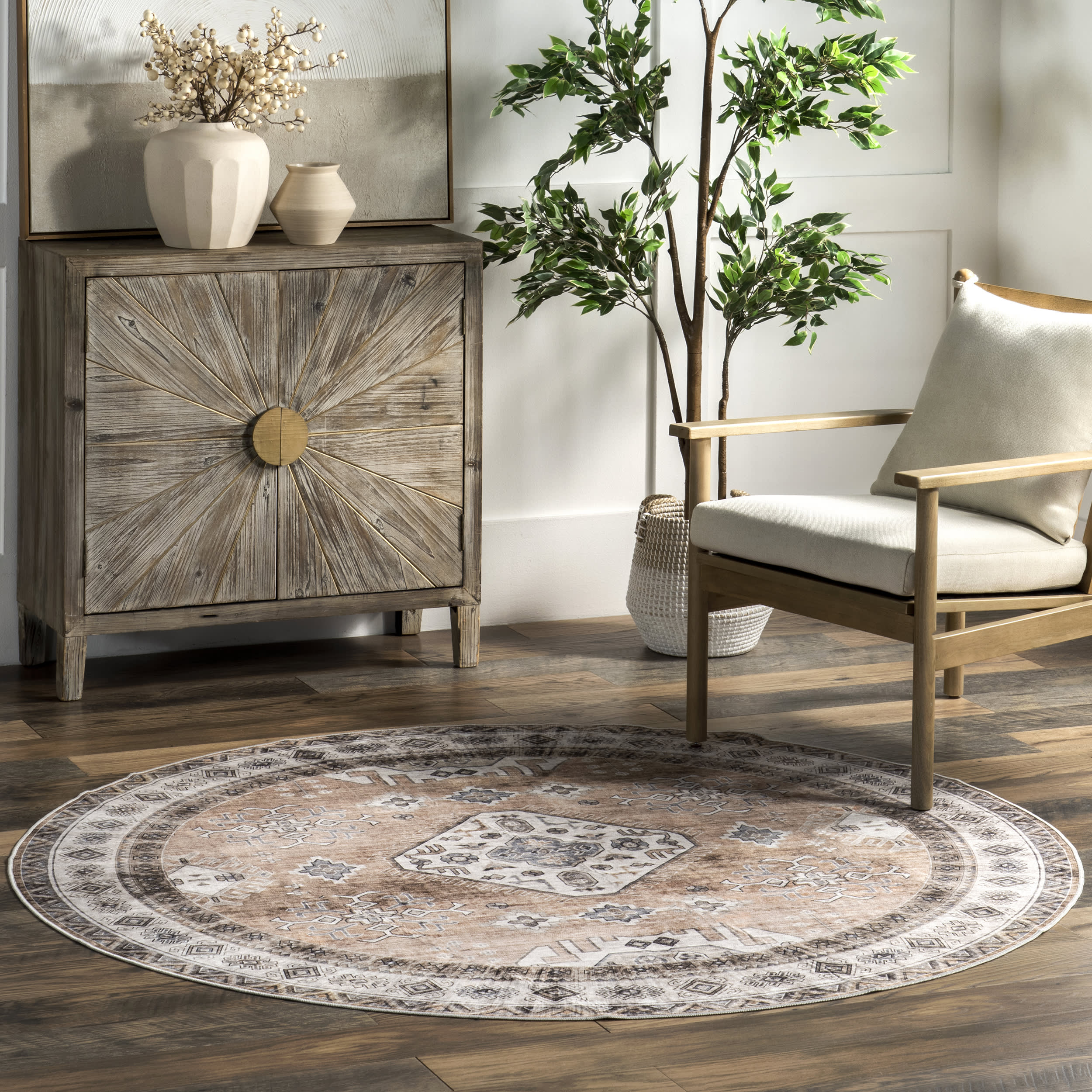 Antoinette Spill Proof Washable Rug | Light Orange - Image 2