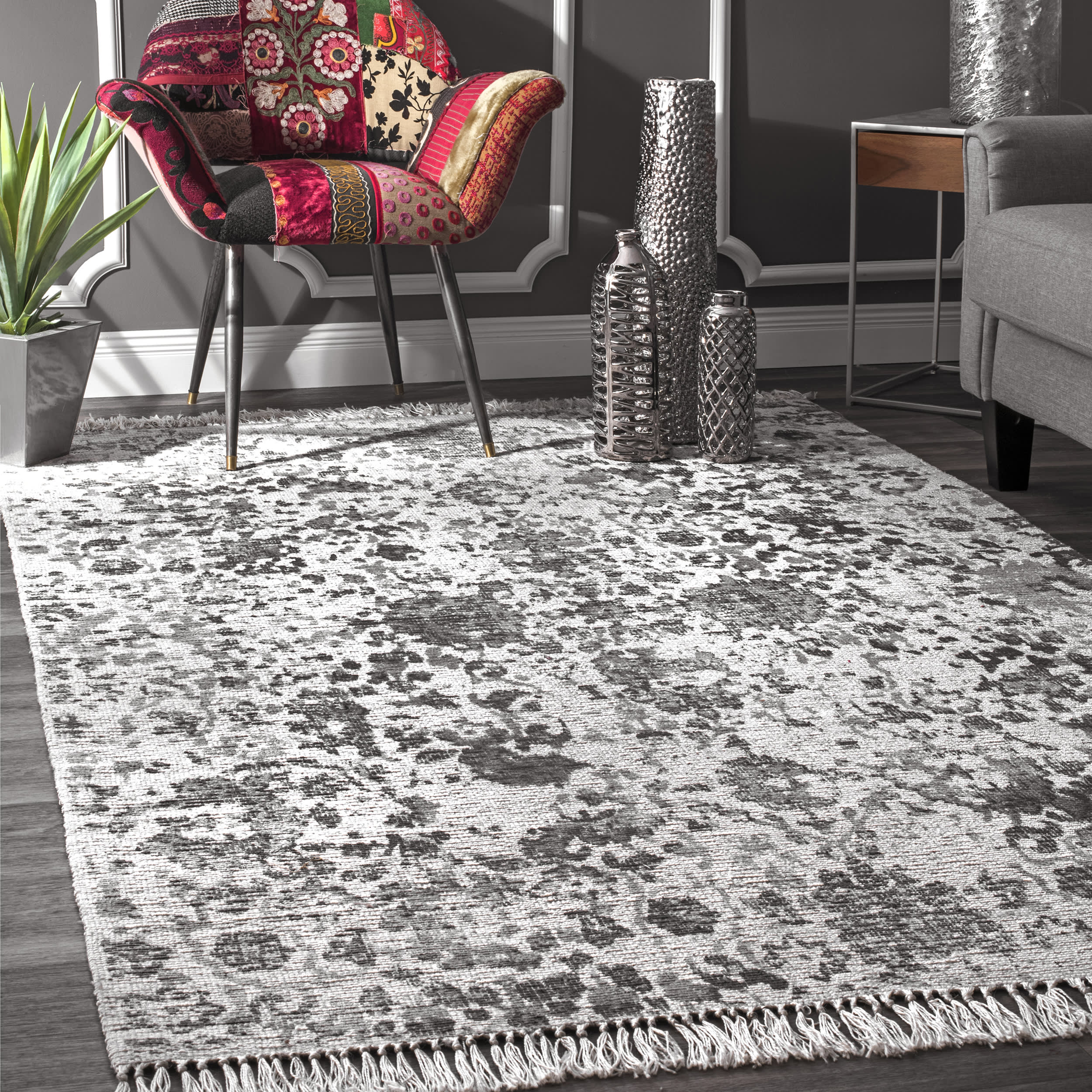 Aphelia Fringe Rug | Grey - Image 2