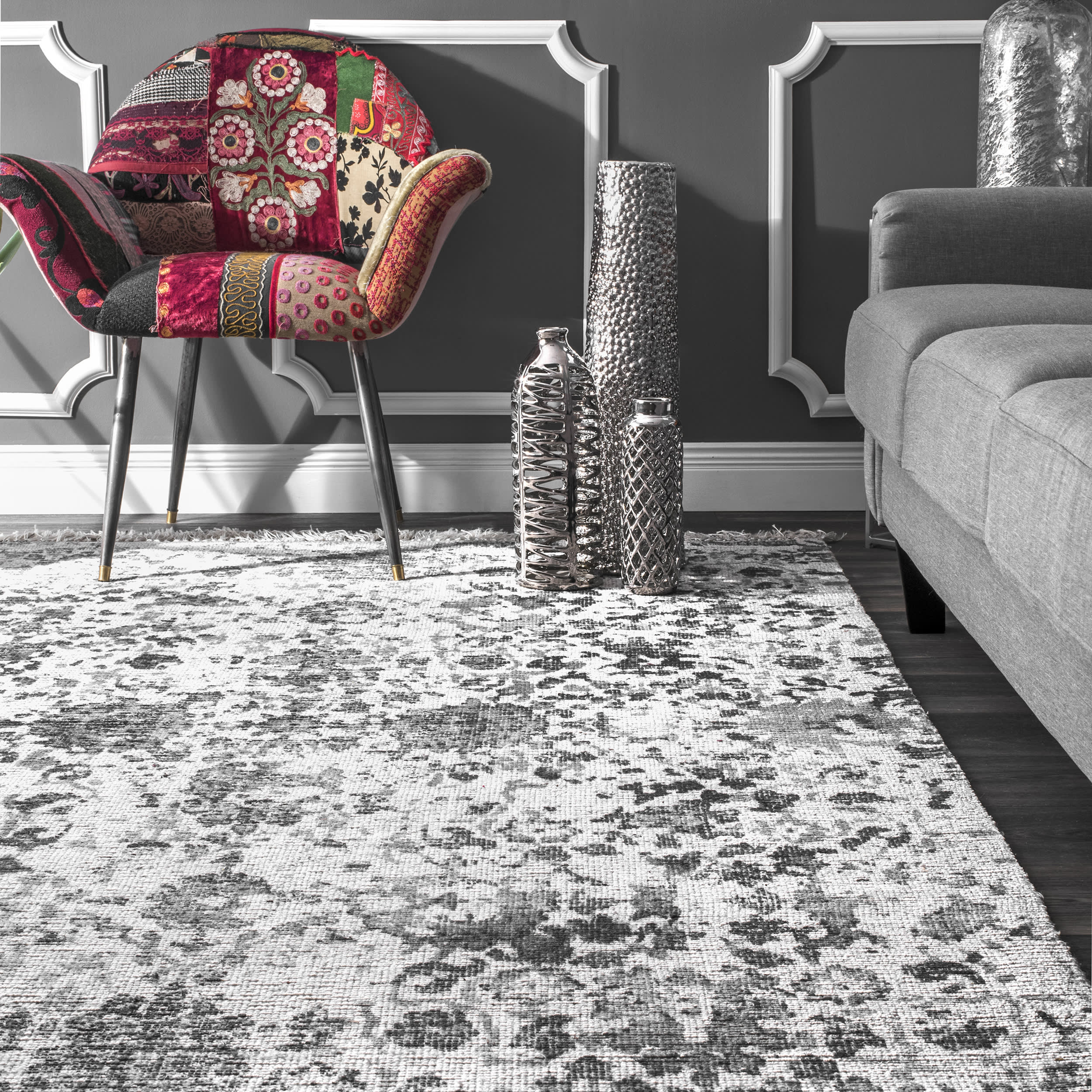 Aphelia Fringe Rug | Grey - Image 4