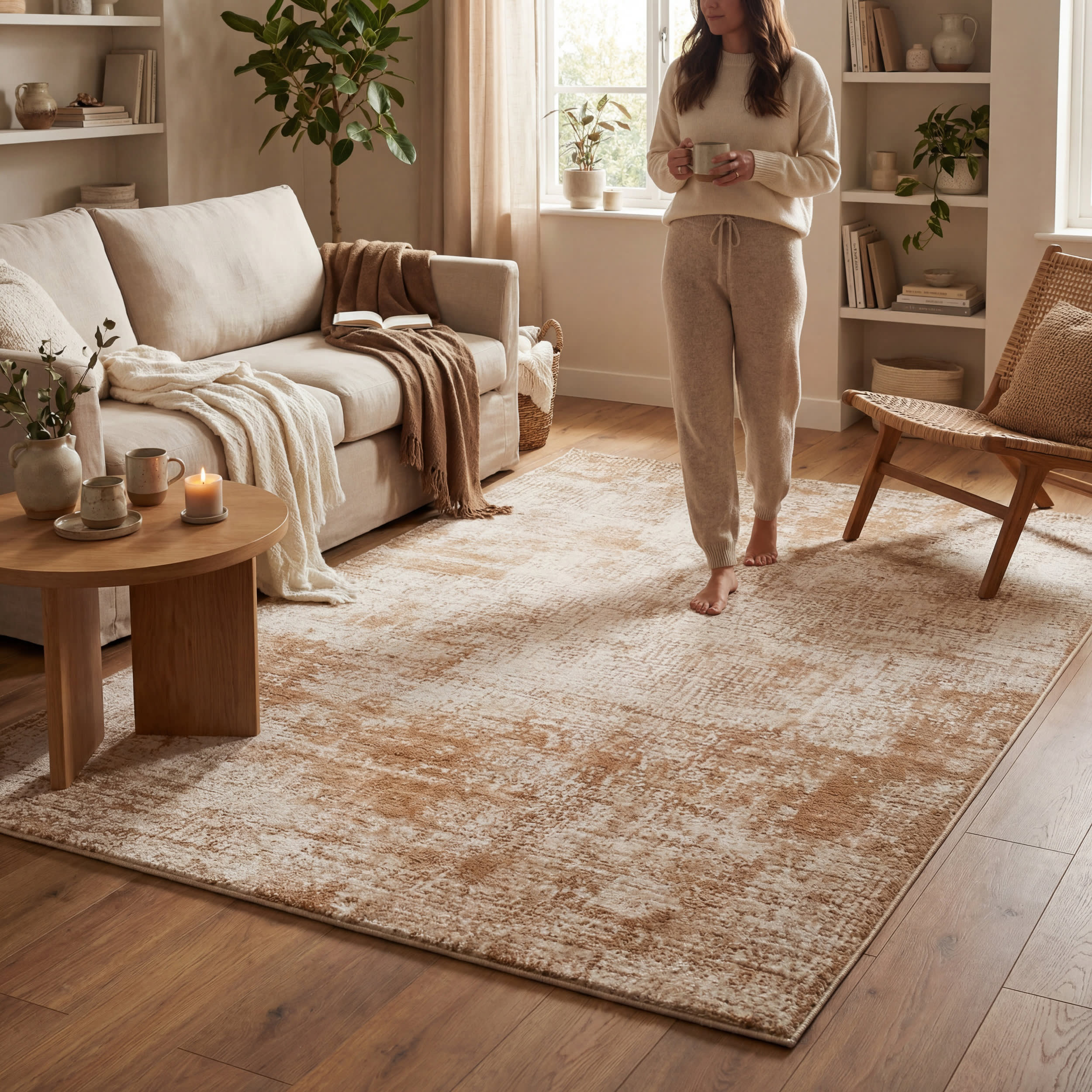 Aponi Modern Abstract Rug | Brown - Image 9