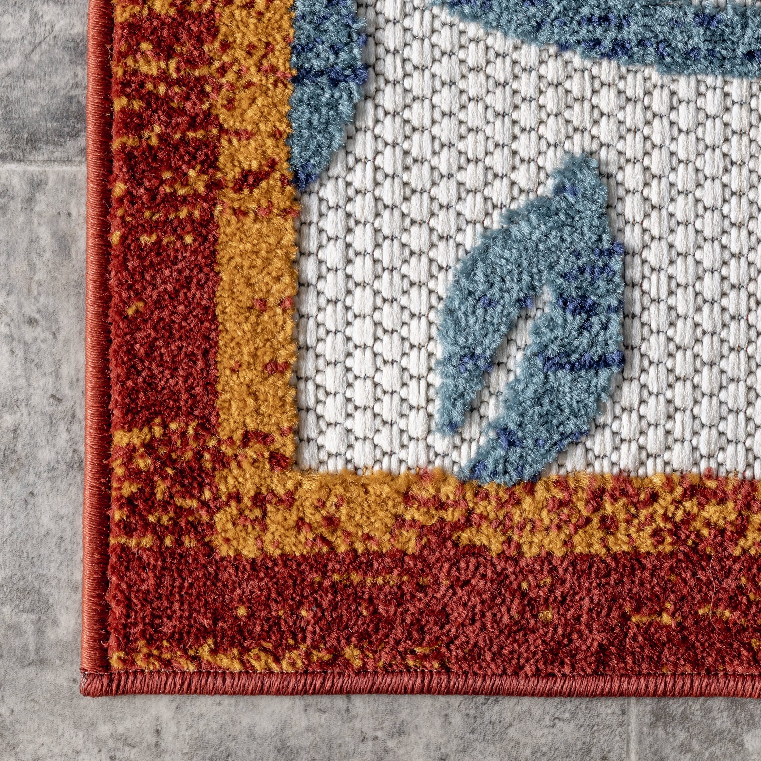 April Floral Garden Indoor/Outdoor Rug | Rust - Image 3