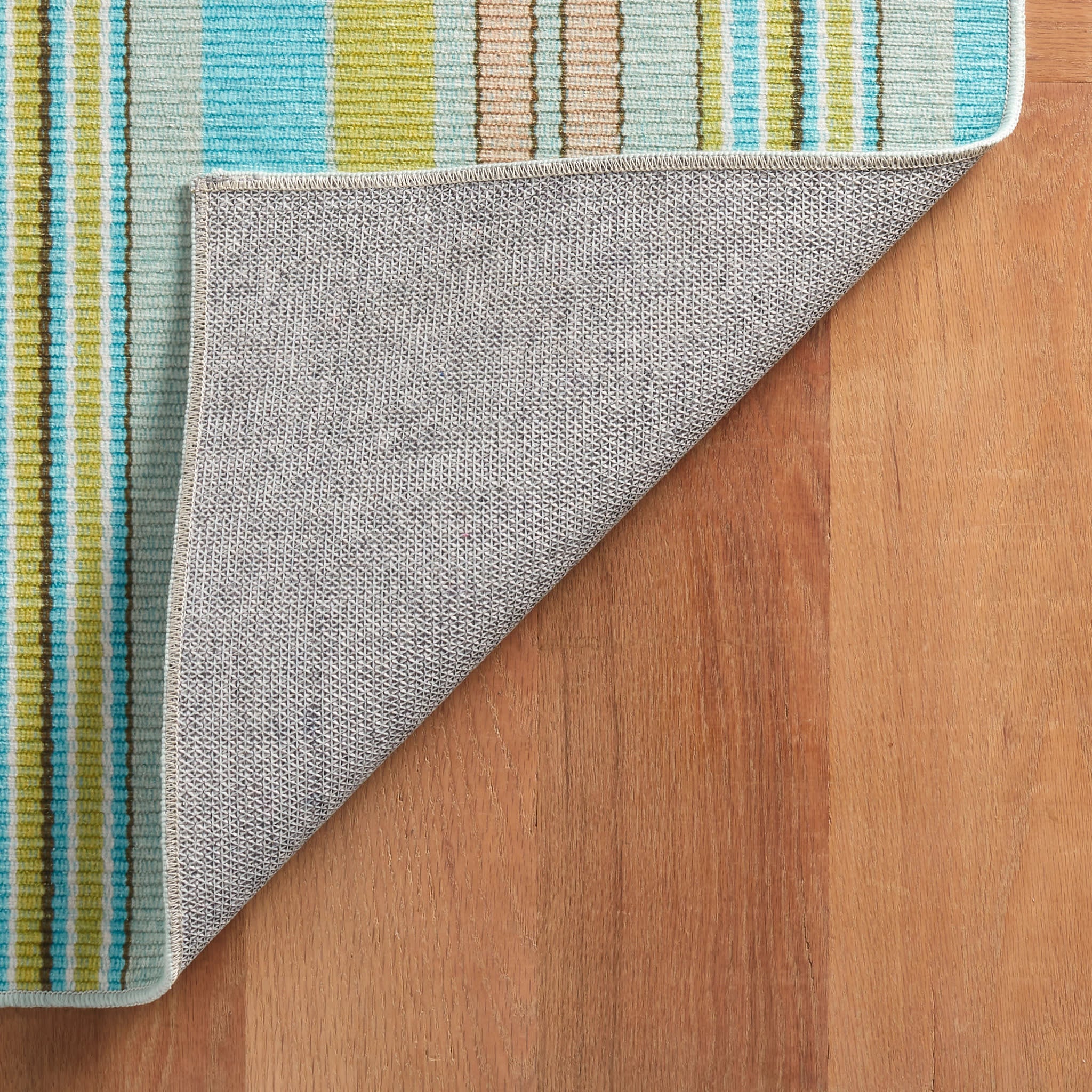 Aquinnah Ticking Machine Washable Rug | Multi - Image 7