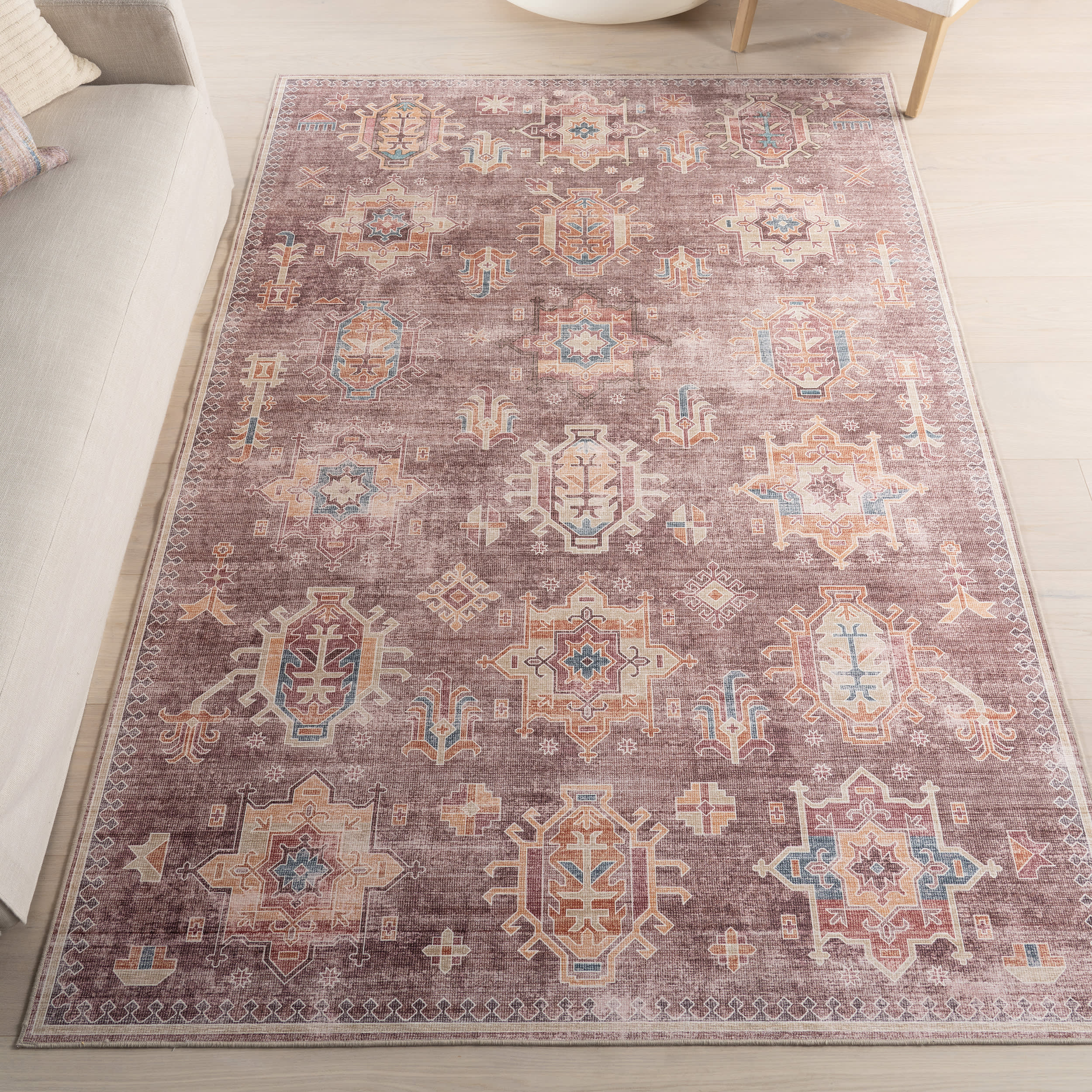 Araya Spill Proof Washable Rug | Brown - Image 2