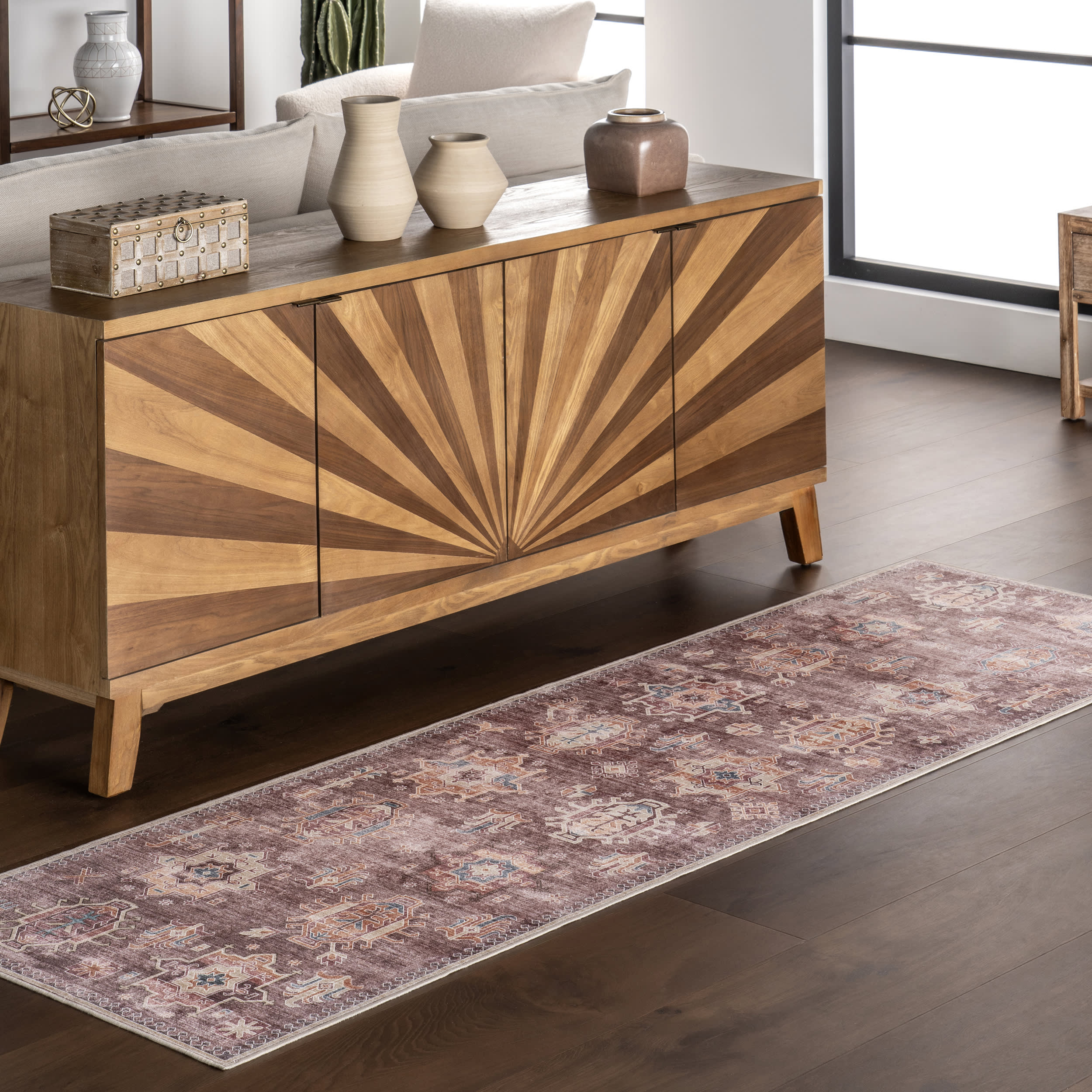Araya Spill Proof Washable Rug | Brown - Image 2