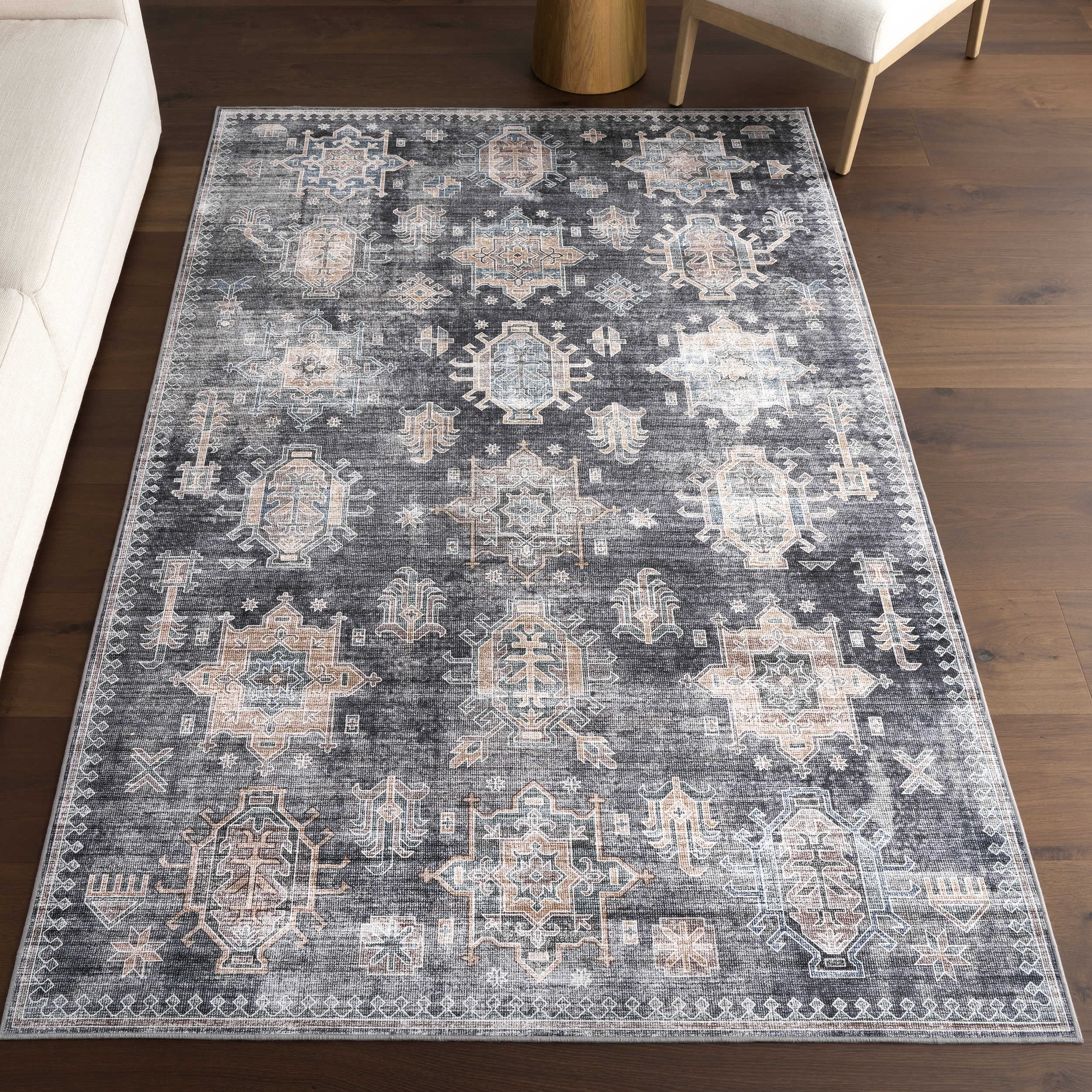 Araya Spill Proof Washable Rug | Charcoal - Image 2