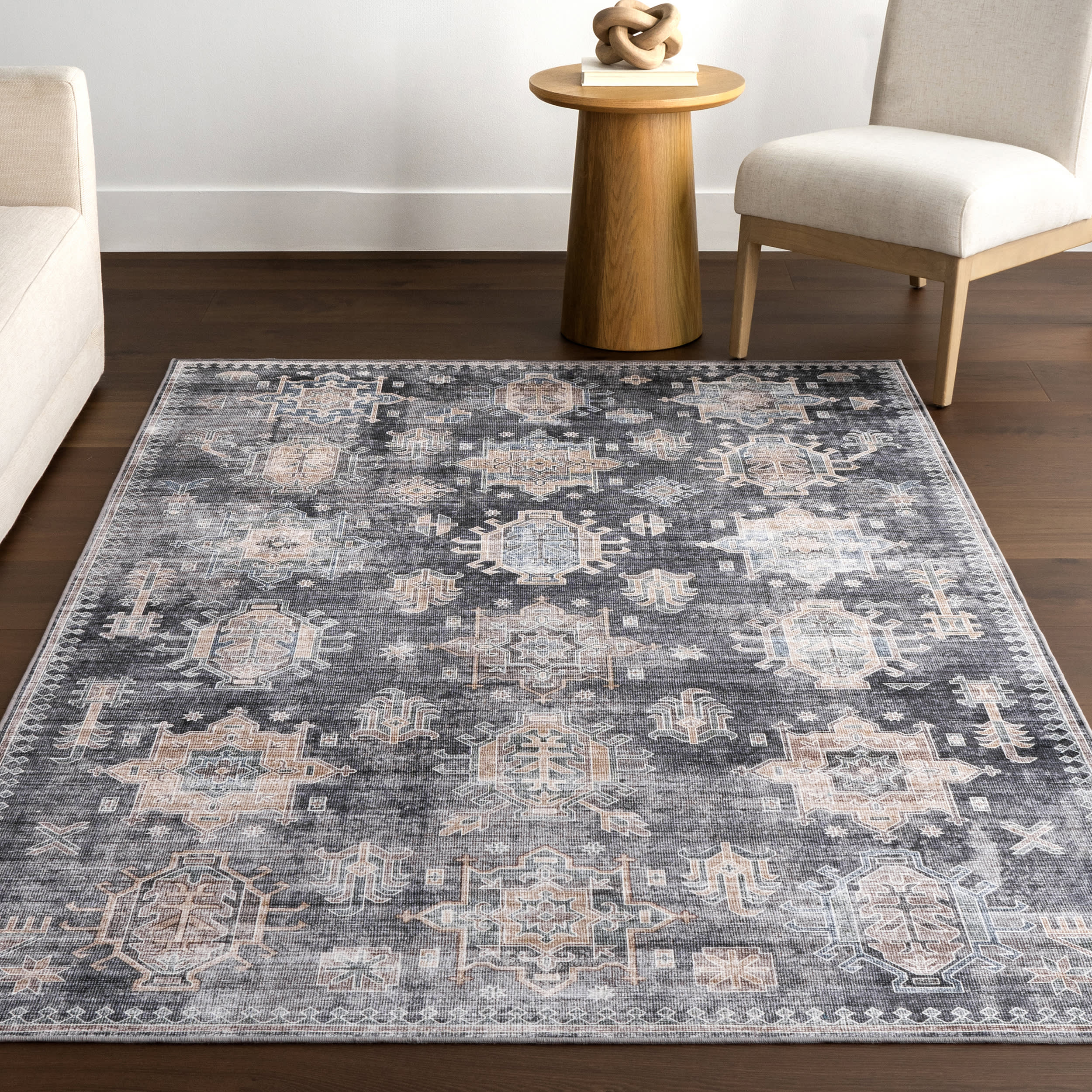 Araya Spill Proof Washable Rug | Charcoal - Image 5