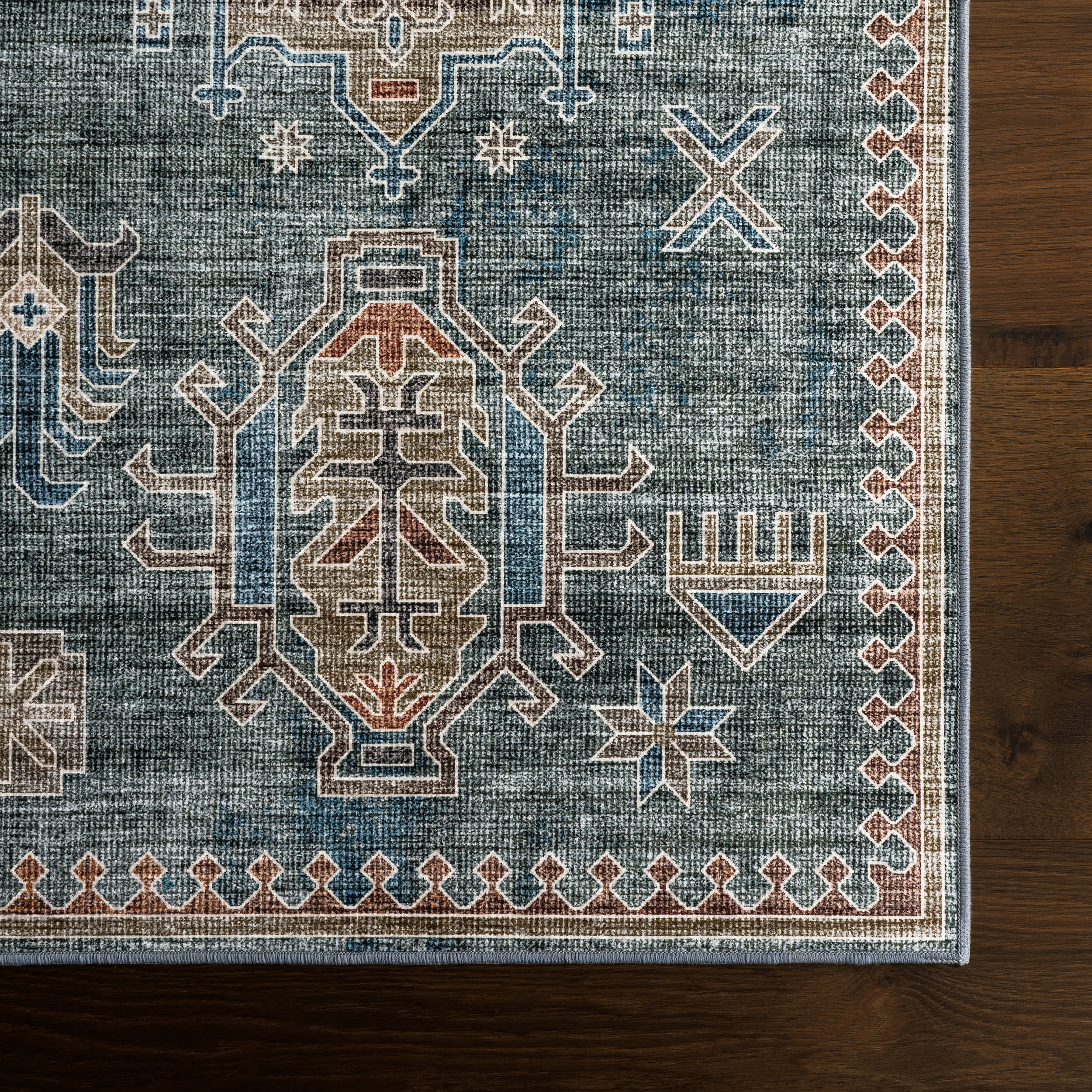 Araya Spill Proof Washable Rug | Green - Image 4