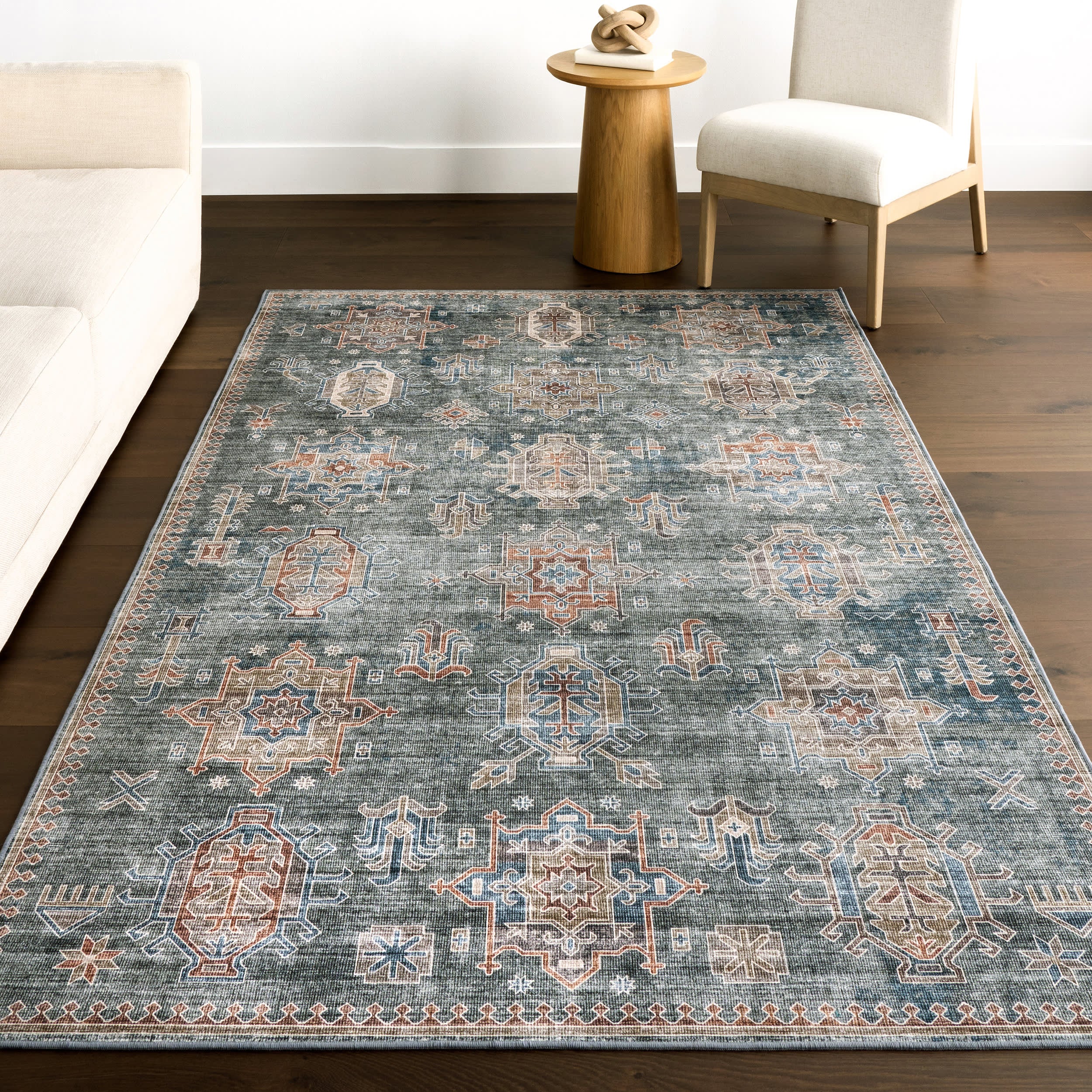 Araya Spill Proof Washable Rug | Green - Image 5