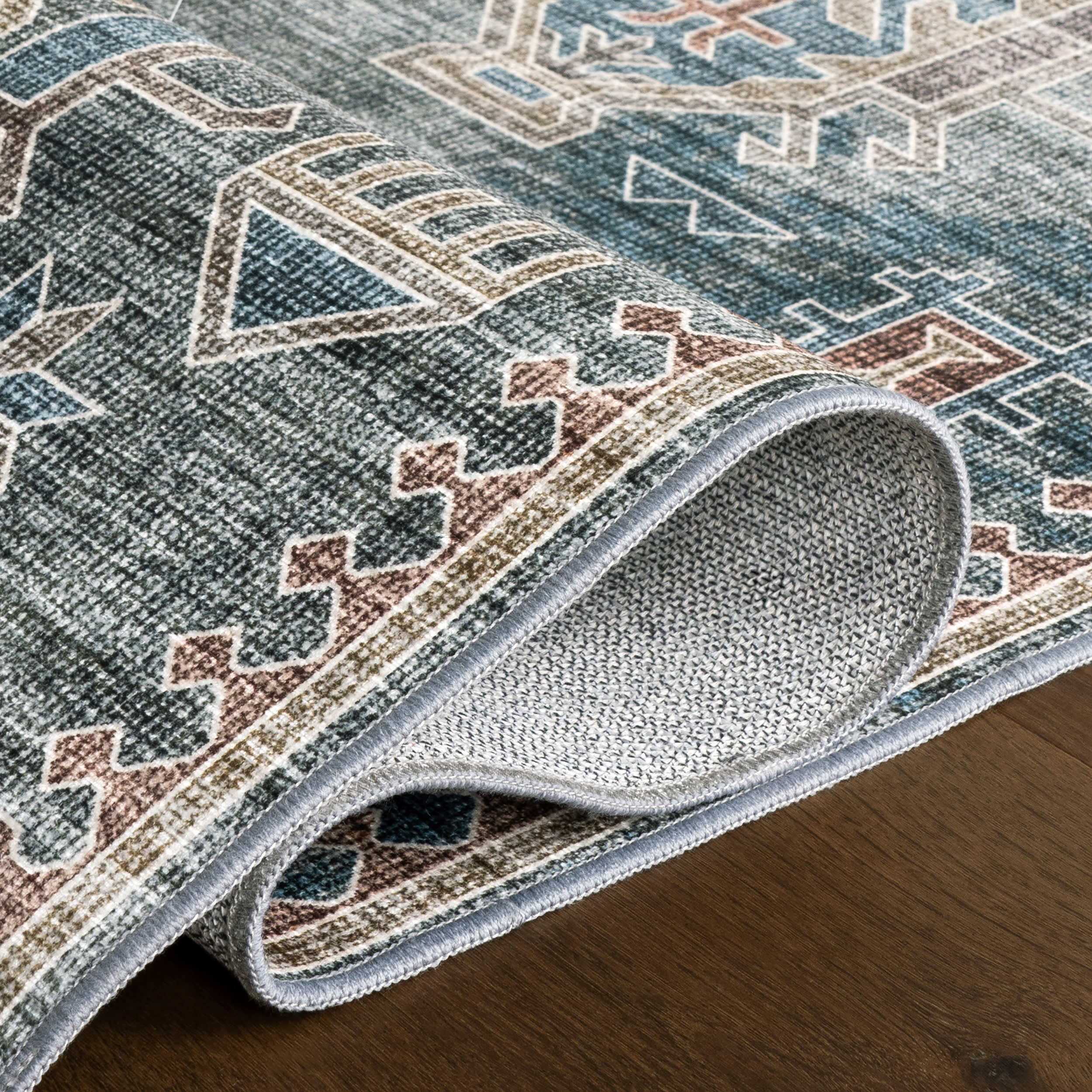 Araya Spill Proof Washable Rug | Green - Image 9