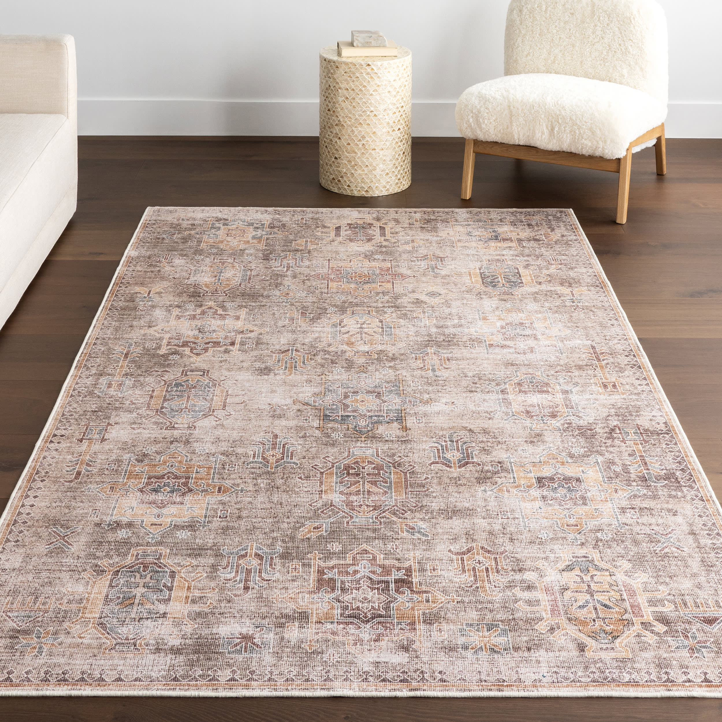 Araya Spill Proof Washable Rug | Sage Green - Image 5