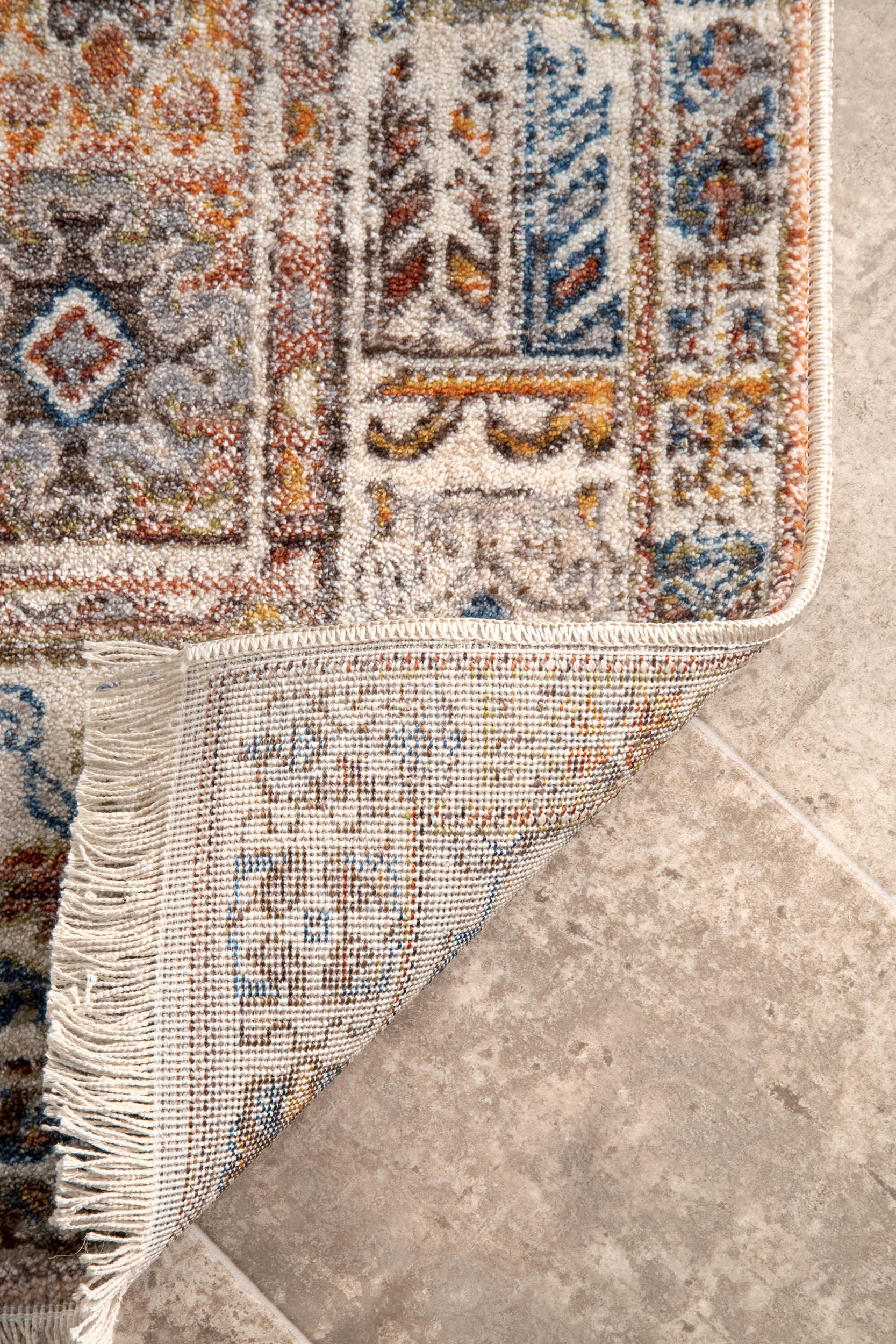 Archer Distressed Medallion Rug | Khaki - Image 2