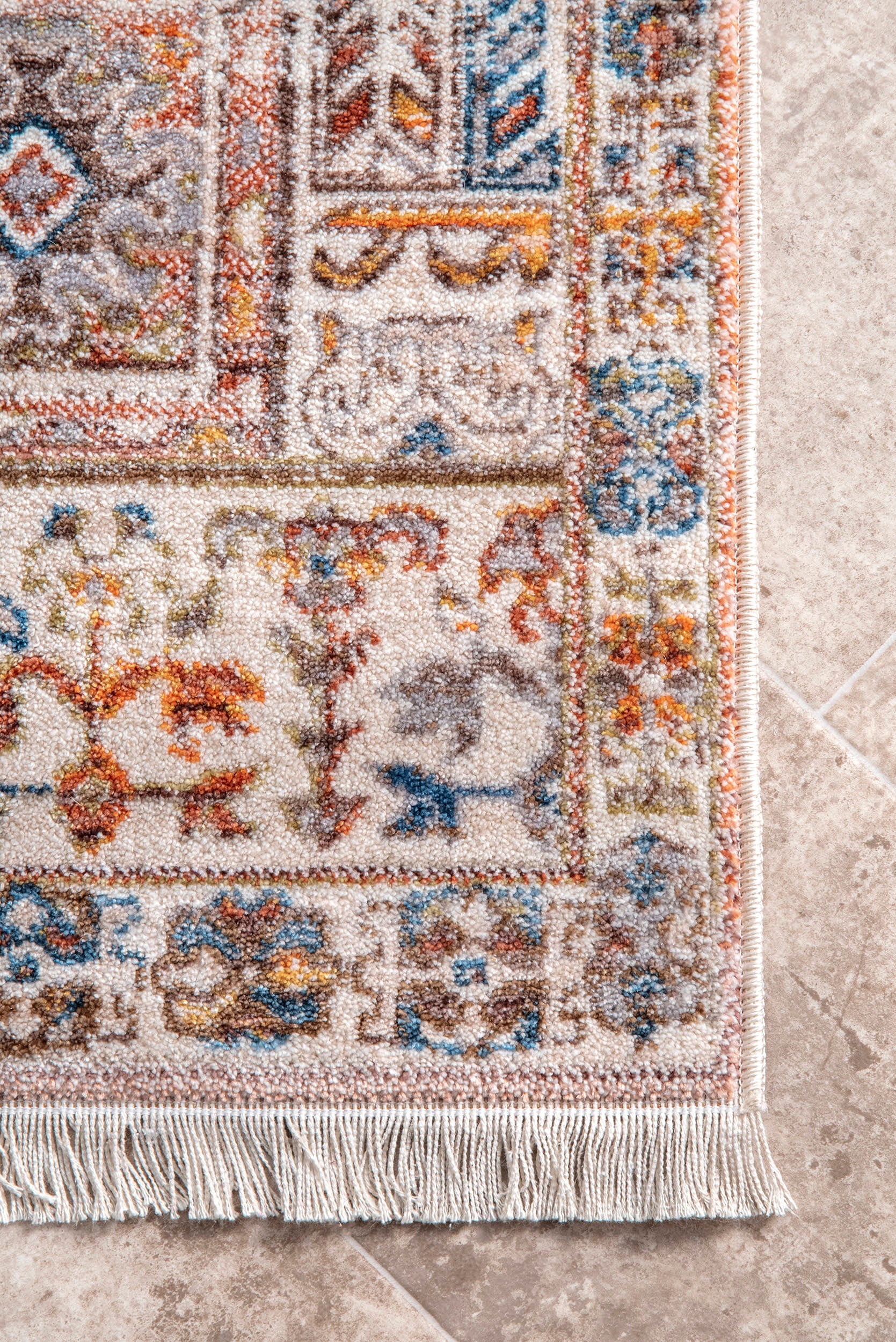 Archer Distressed Medallion Rug | Khaki - Image 3