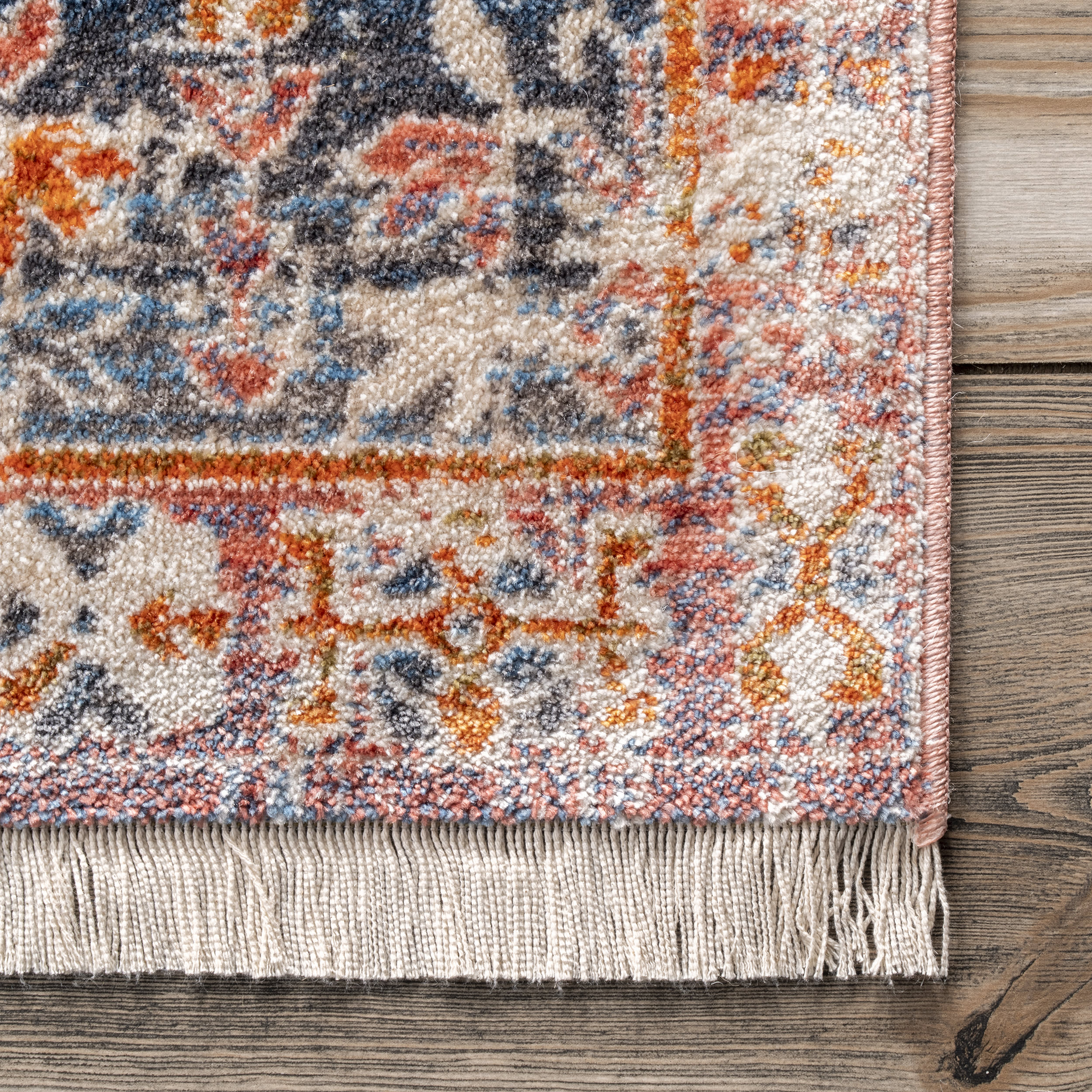 Archer Distressed Medallion Rug | Rust - Image 3
