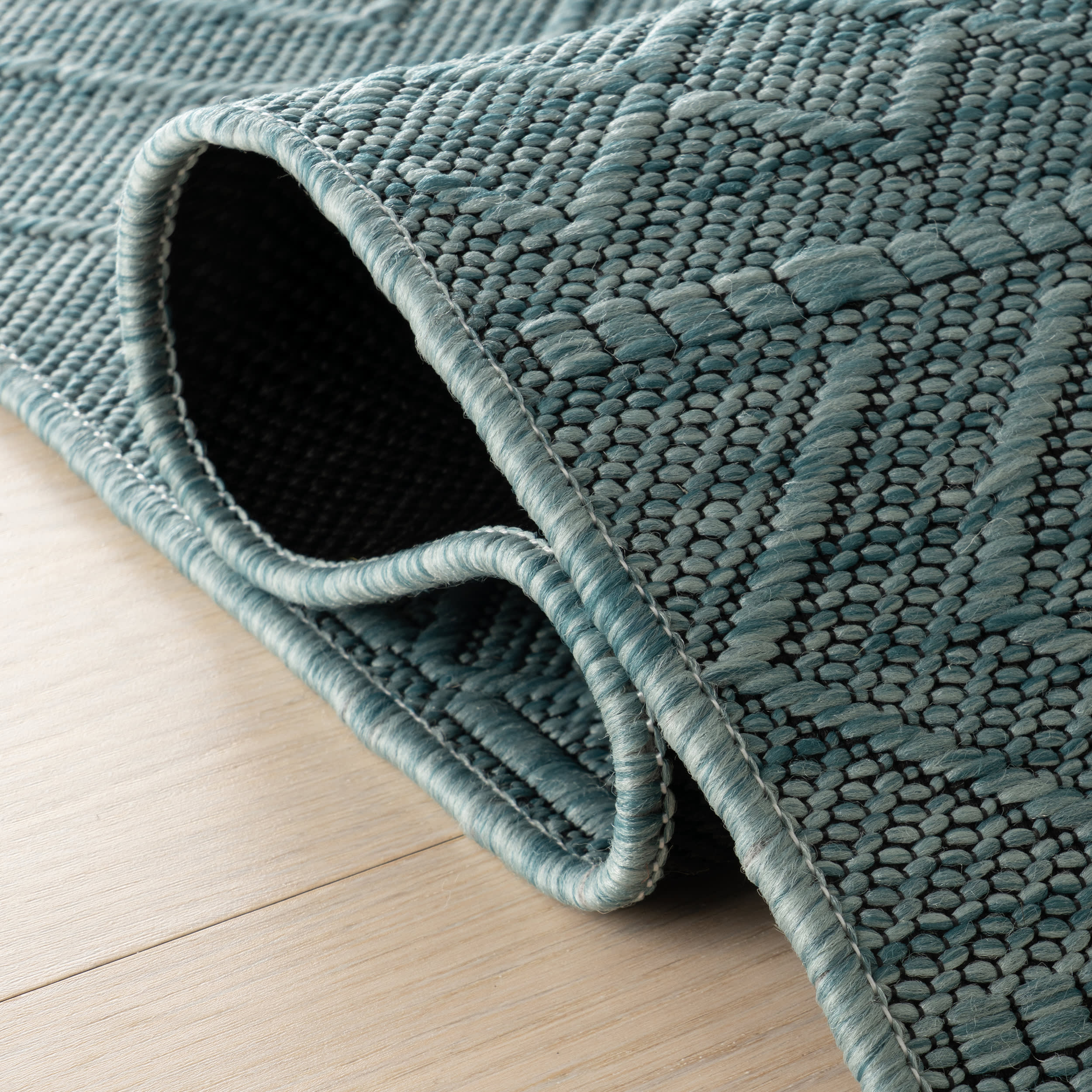Ardena Modern Trellis Indoor/Outdoor Rug | Aqua - Image 10
