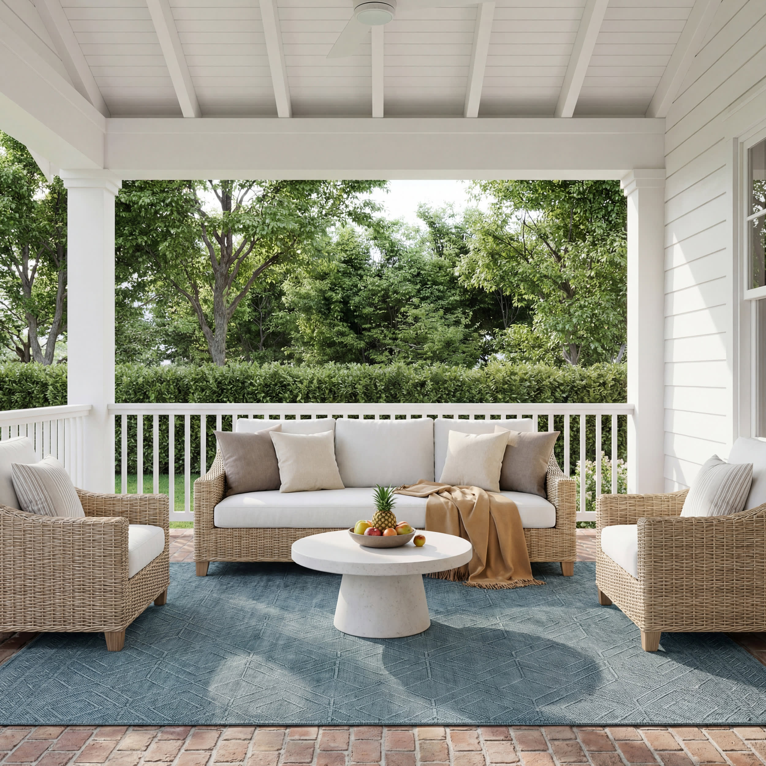 Ardena Modern Trellis Indoor/Outdoor Rug | Aqua - Image 2