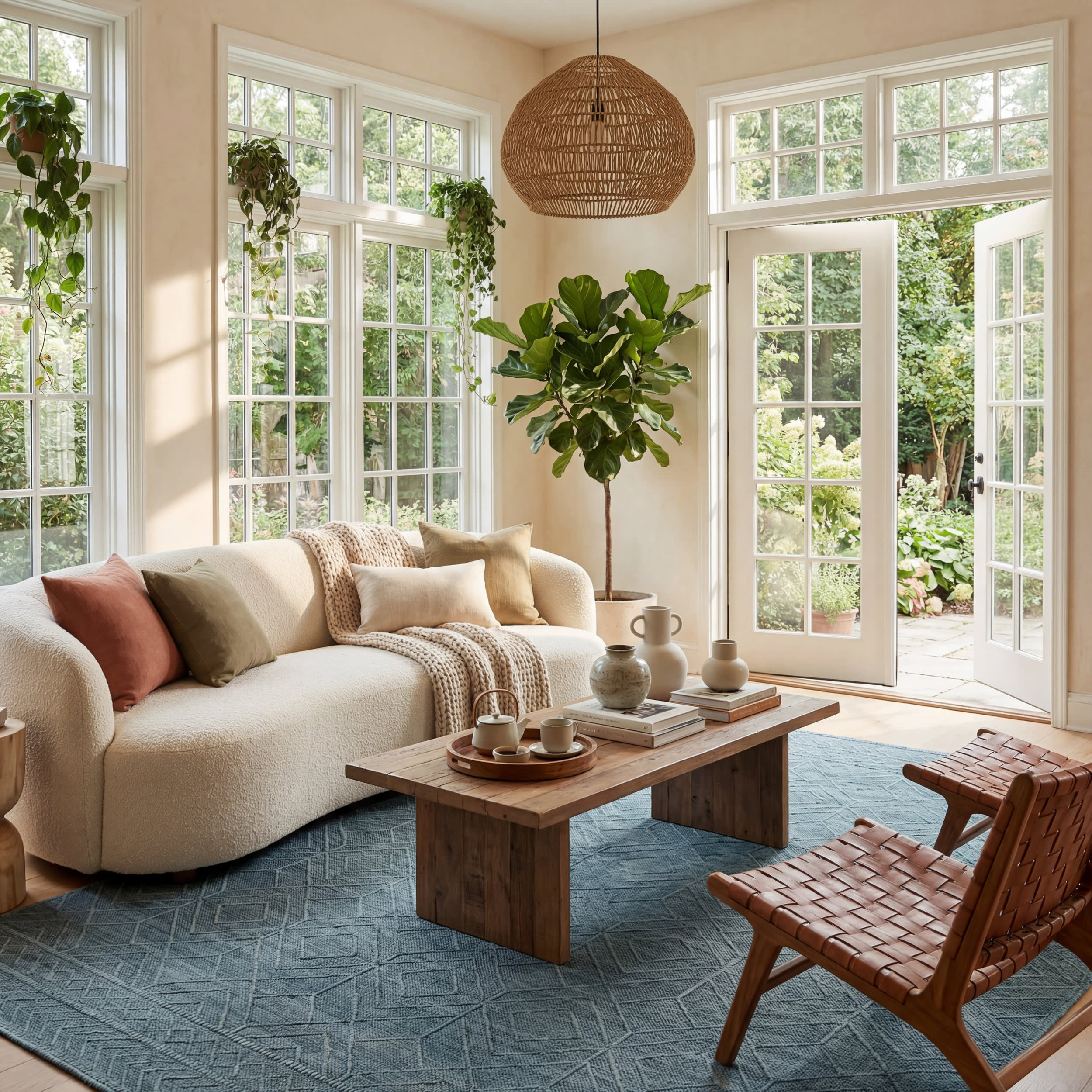Ardena Modern Trellis Indoor/Outdoor Rug | Aqua - Image 9