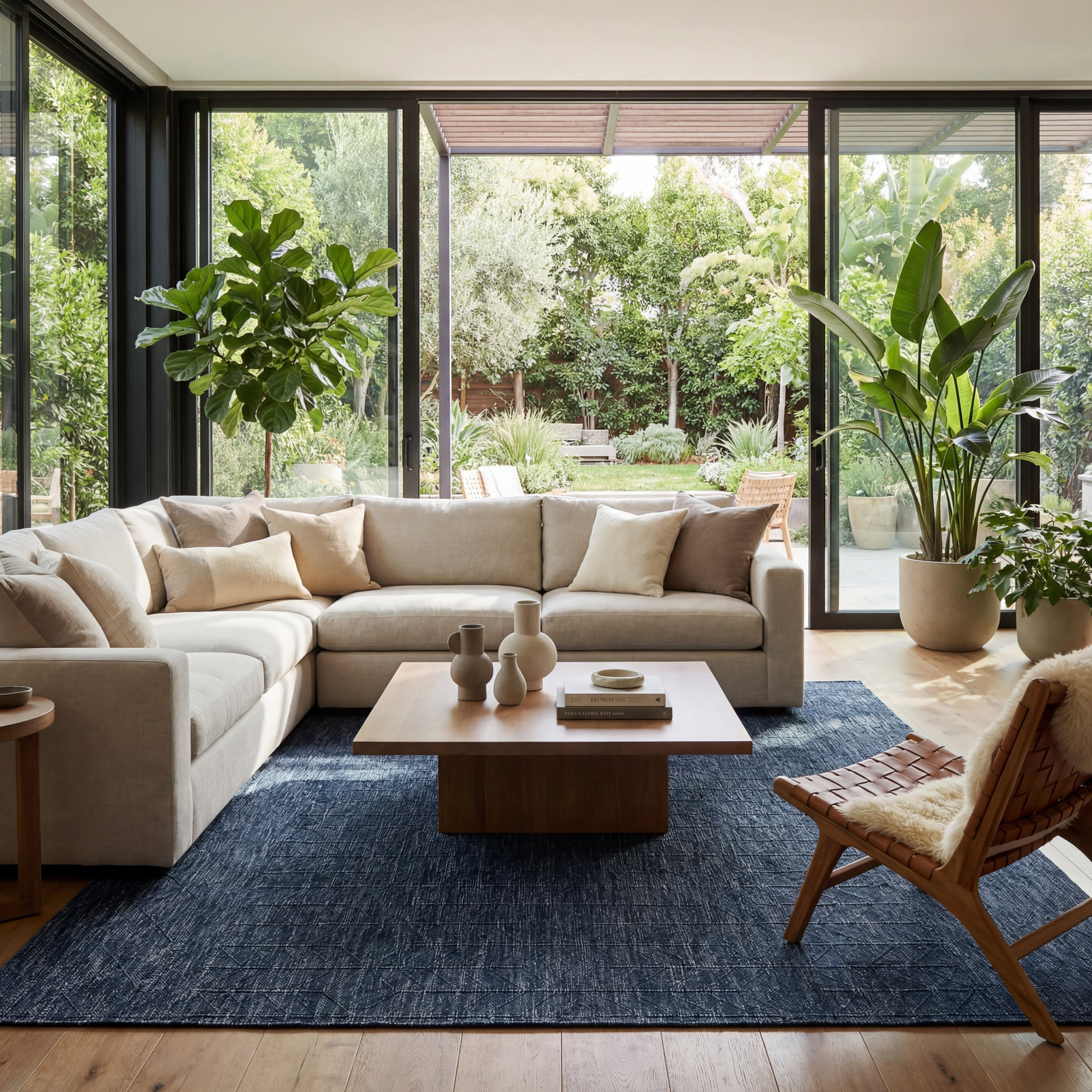 Ardena Modern Trellis Indoor/Outdoor Rug | Navy - Image 10
