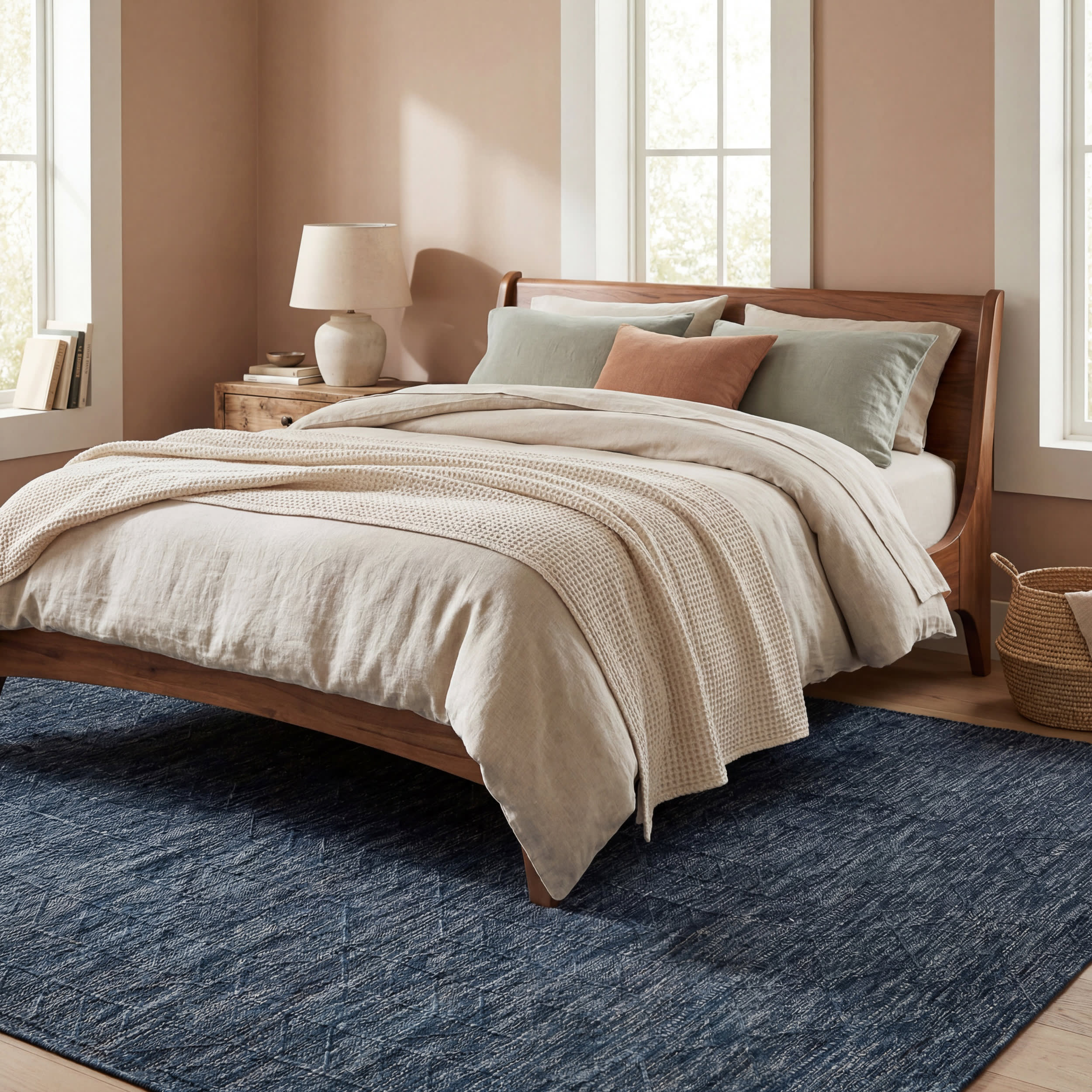 Ardena Modern Trellis Indoor/Outdoor Rug | Navy - Image 7