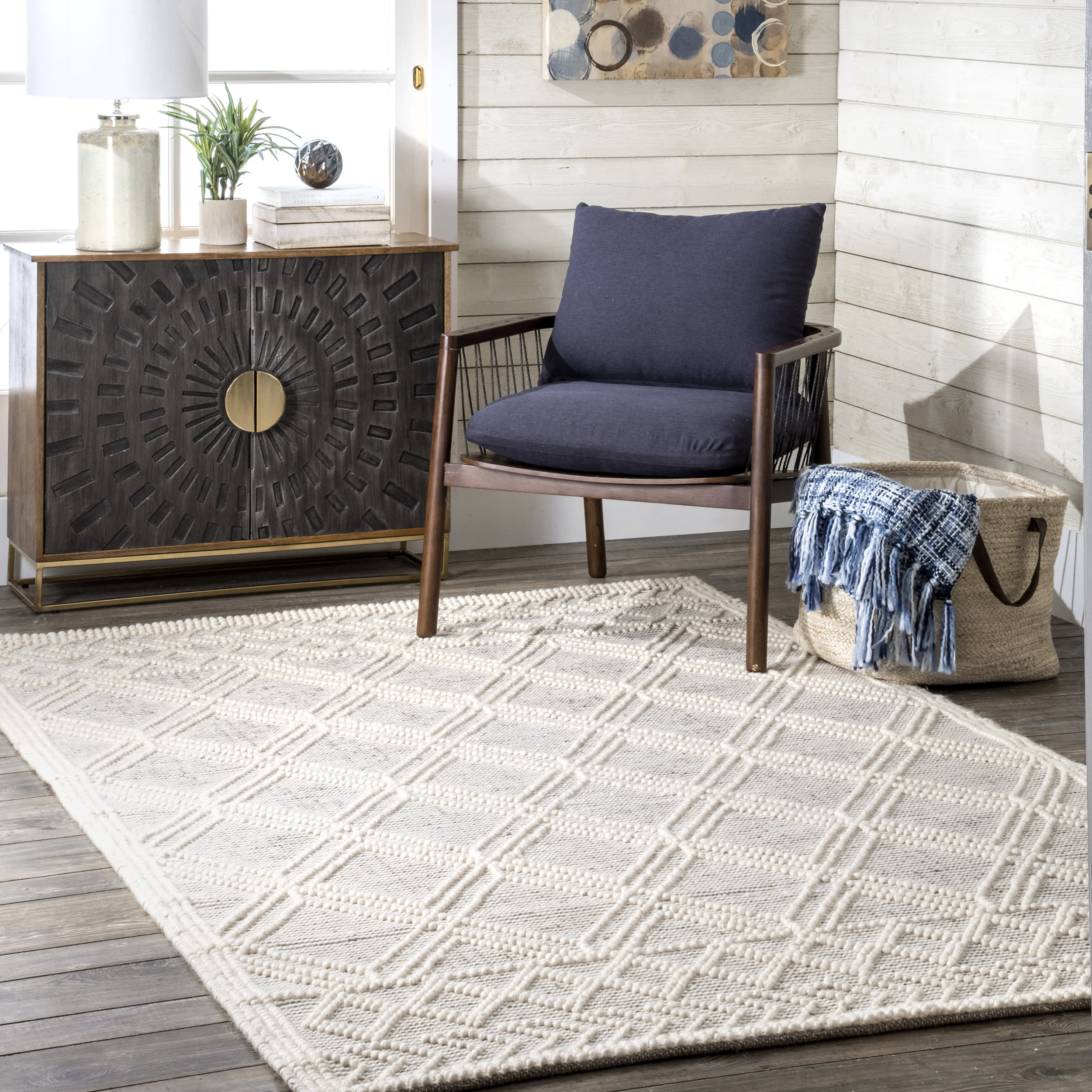 Argyle Trellis Rug | Beige - Image 2