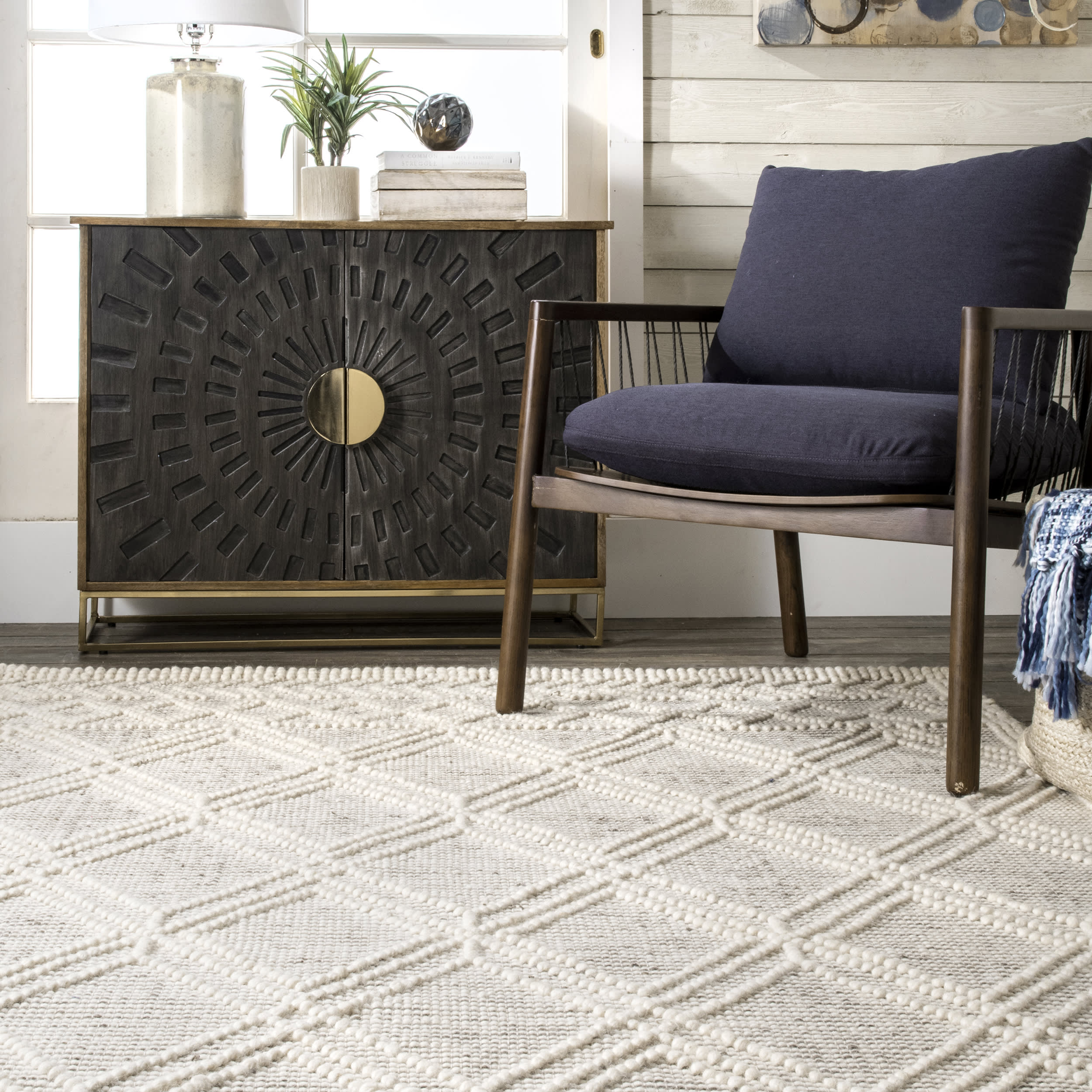 Argyle Trellis Rug | Beige - Image 4