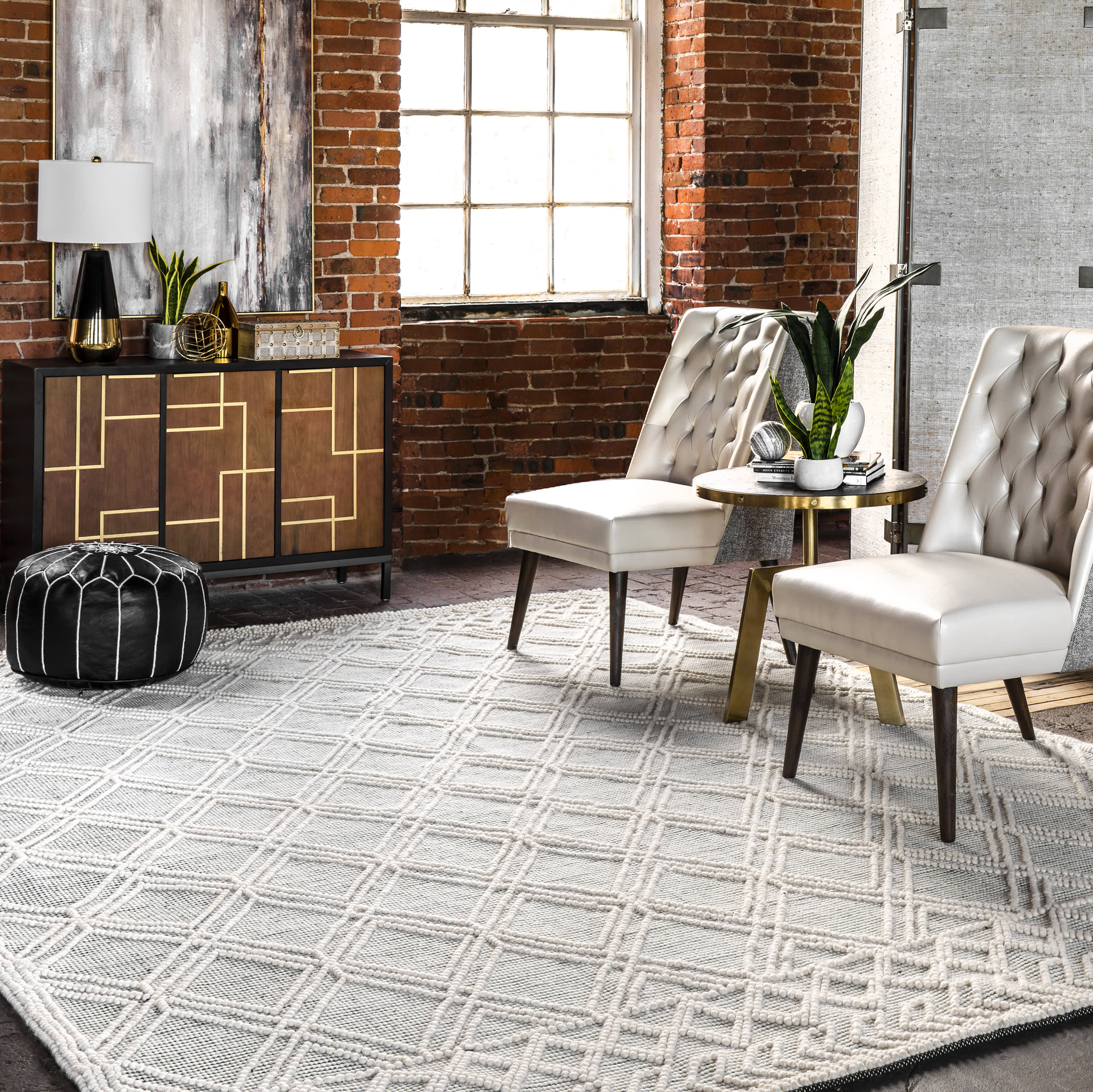Argyle Trellis Rug | Beige - Image 6