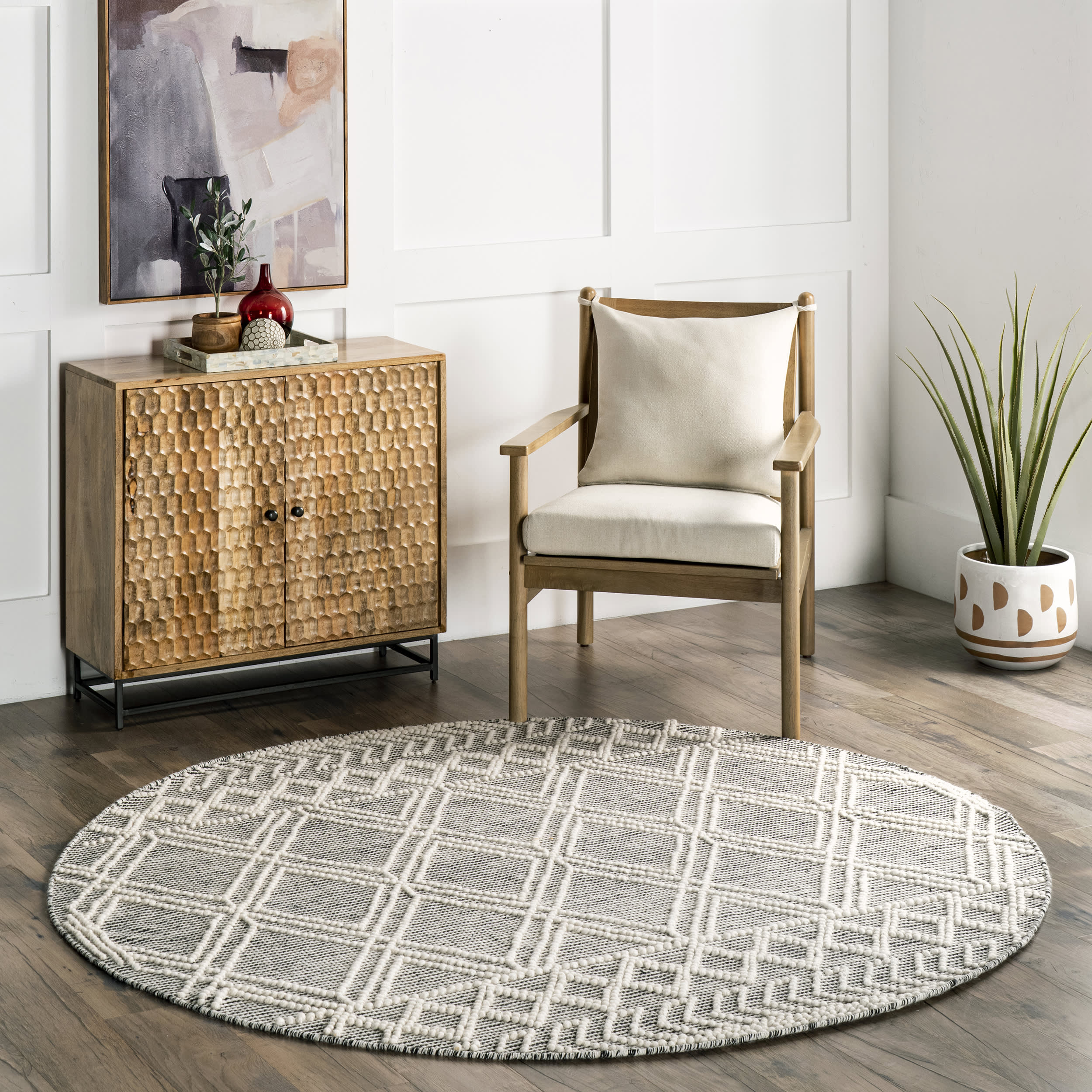 Argyle Trellis Rug | Grey - Image 2