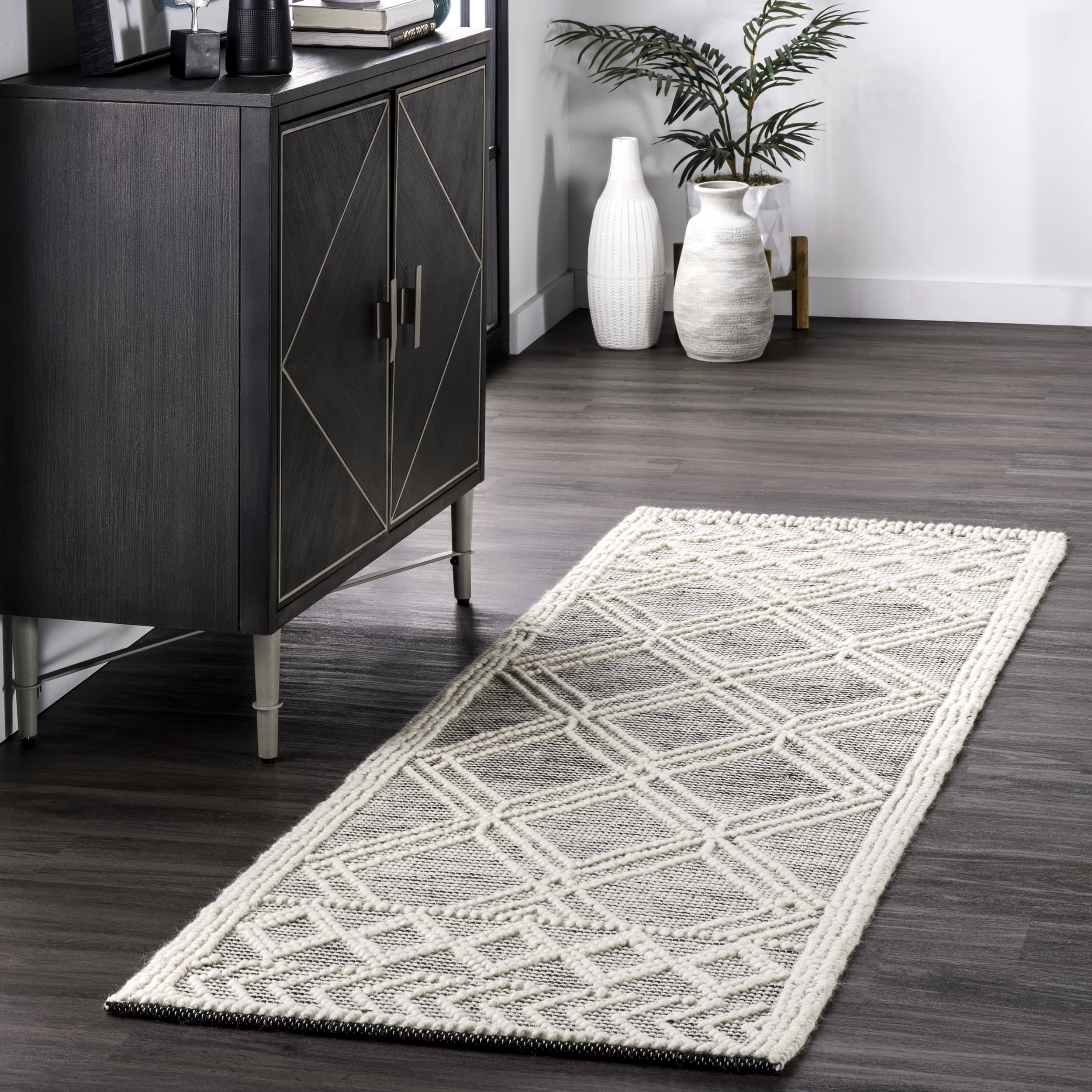 Argyle Trellis Rug | Grey - Image 2