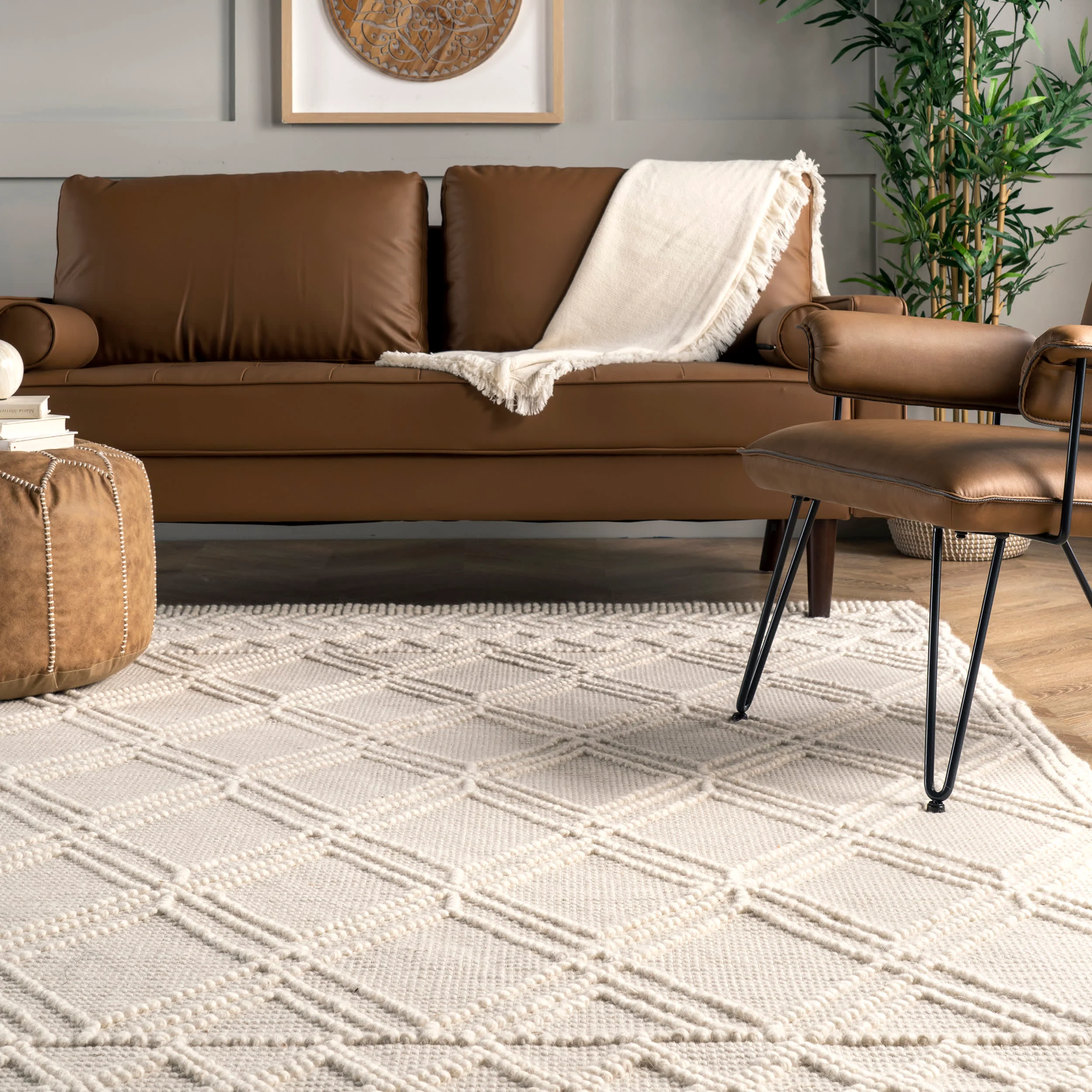 Argyle Trellis Rug | Ivory - Image 4