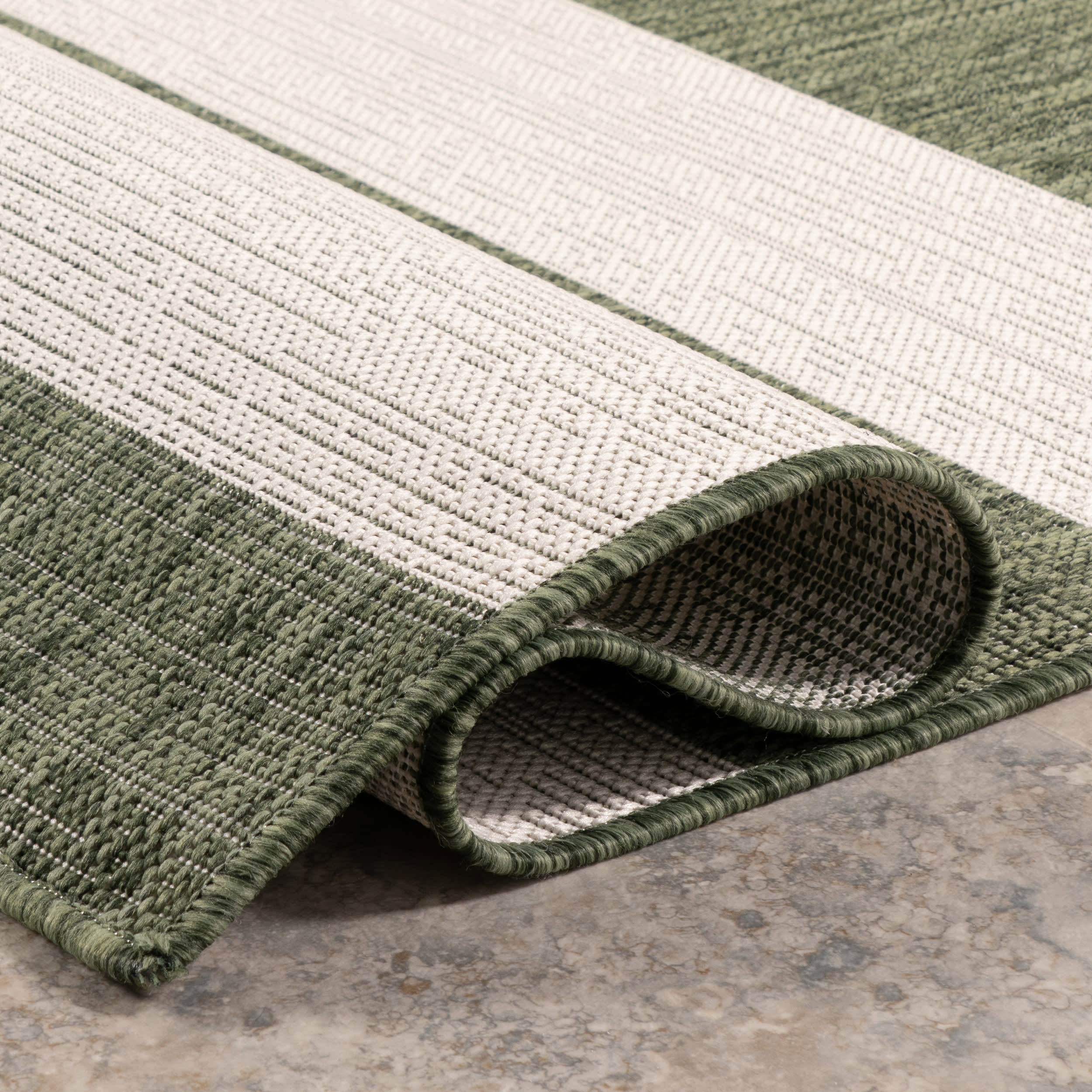 Ariah Wide Stripes Indoor/Outdoor Rug | Green - Image 10