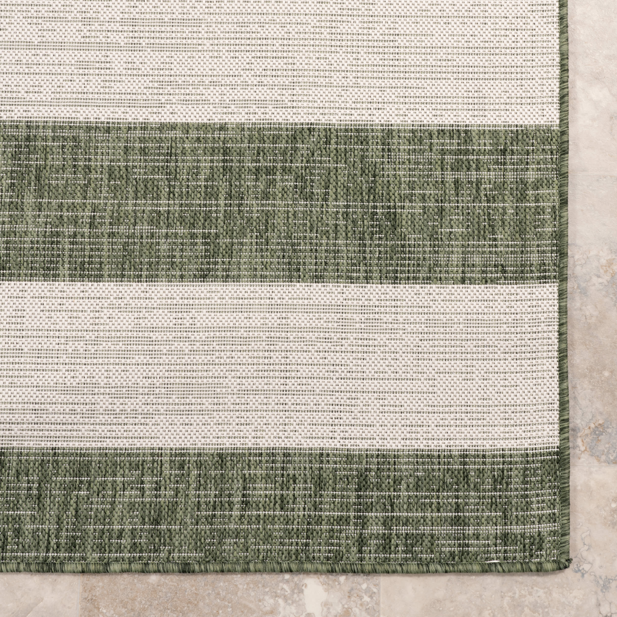 Ariah Wide Stripes Indoor/Outdoor Rug | Green - Image 4