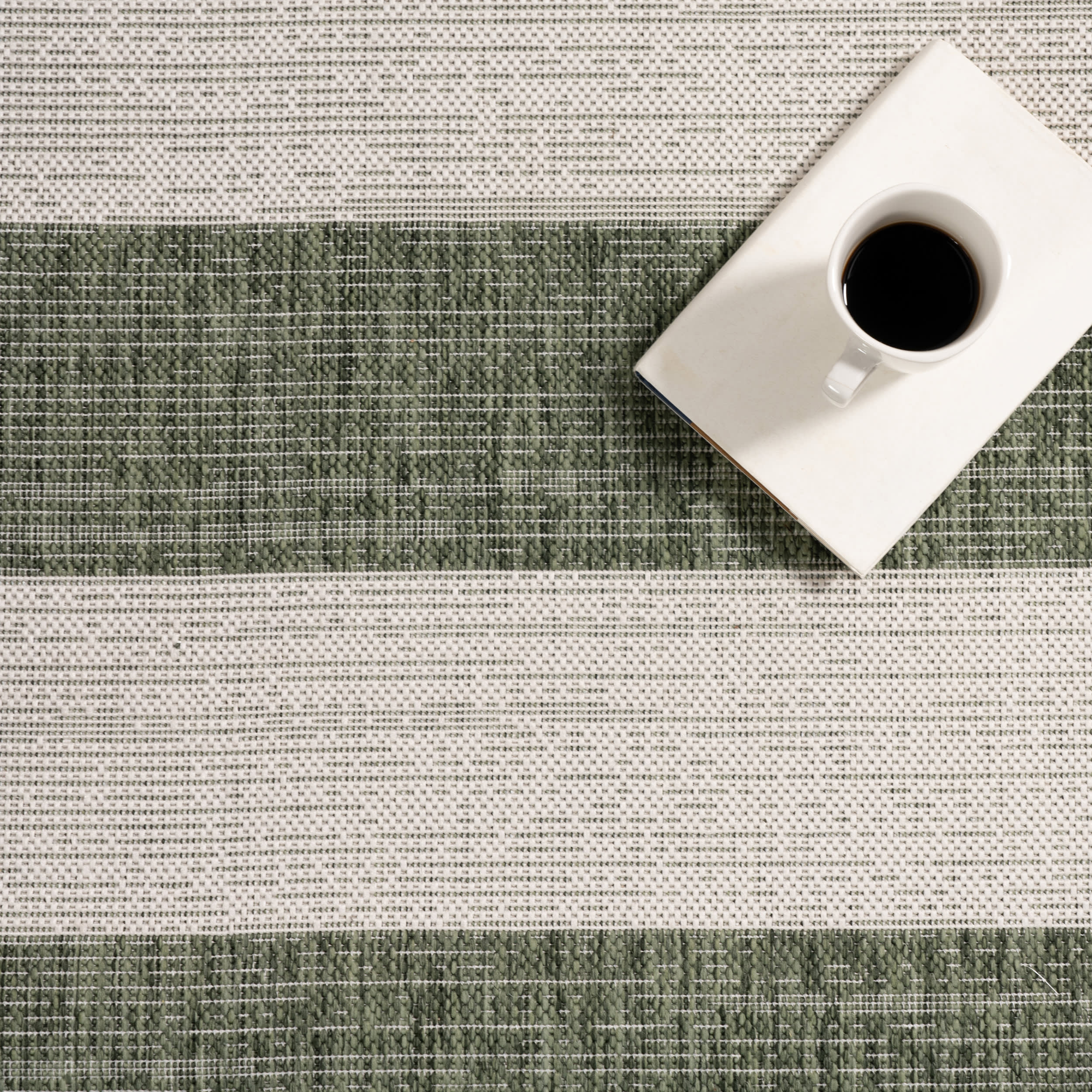 Ariah Wide Stripes Indoor/Outdoor Rug | Green - Image 8