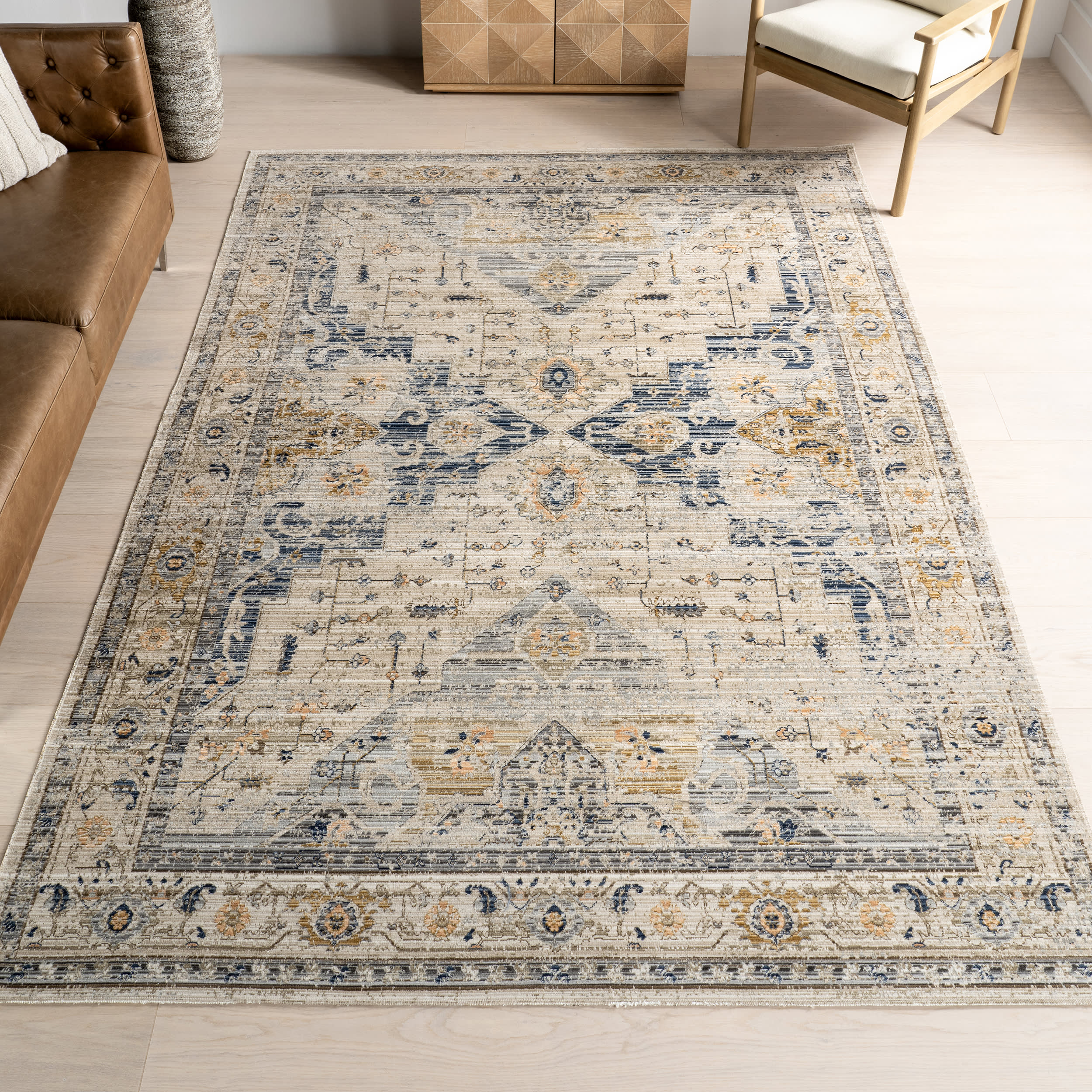 Ariana Winged Medallion Indoor/Outdoor Washable Rug | Multicolor - Image 2