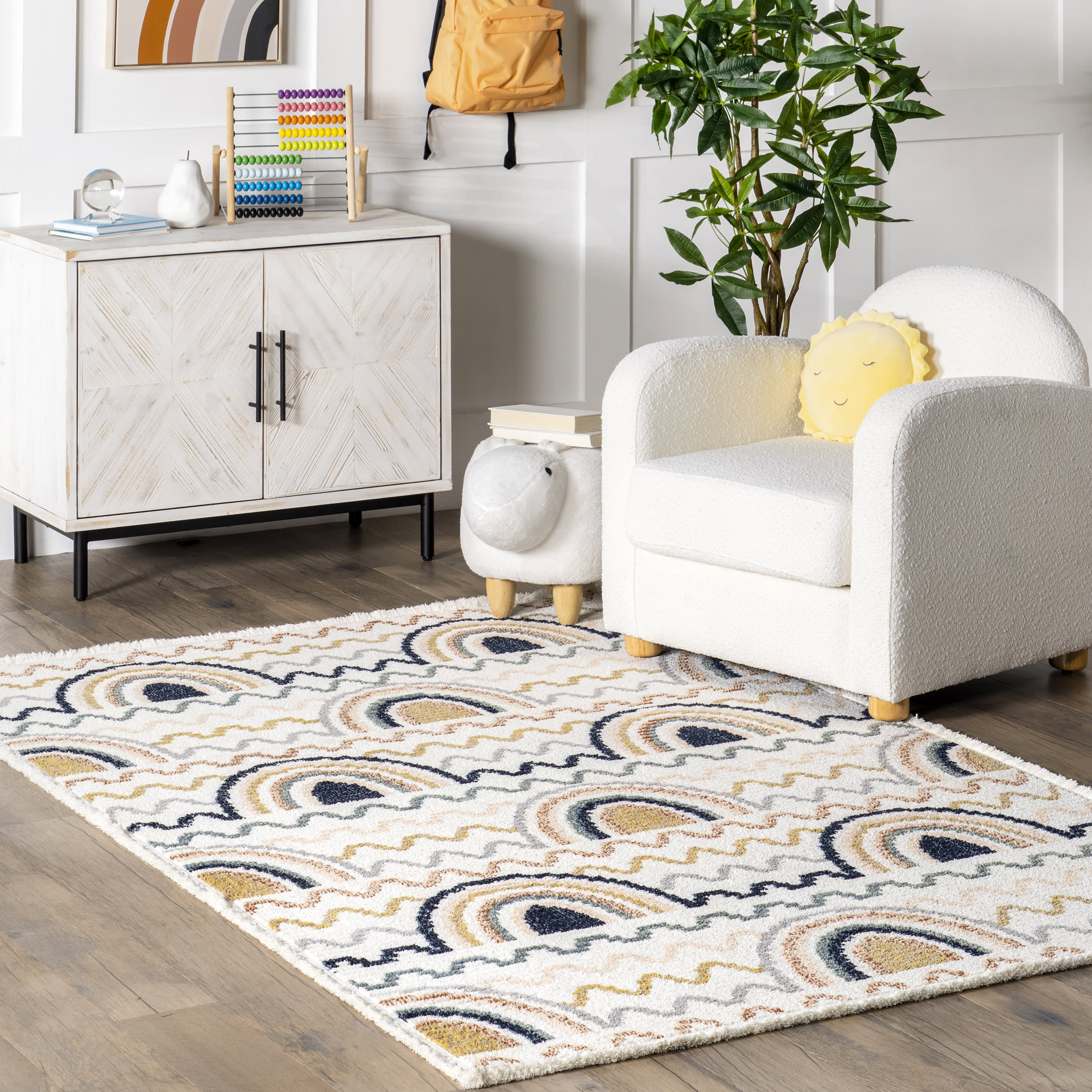 Arianne Kids Rainbow Rug | Blue - Image 2