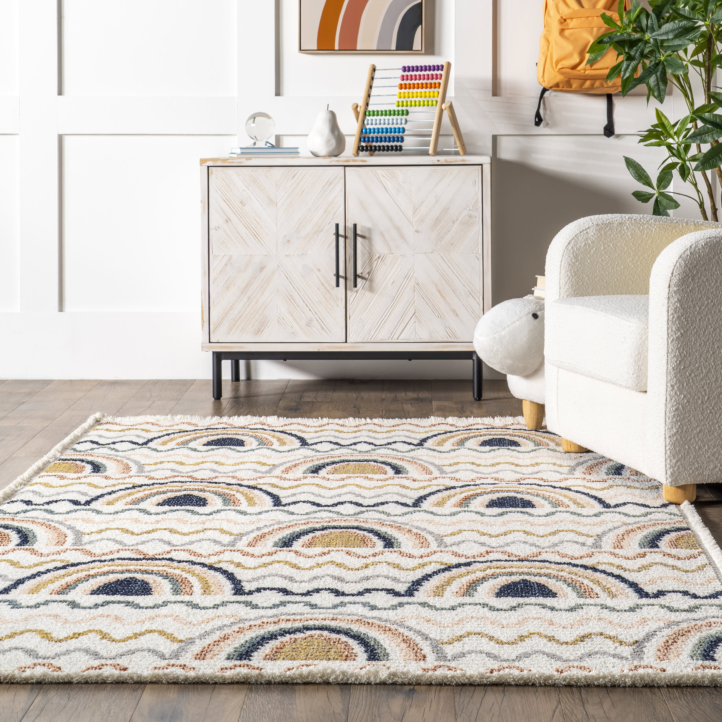 Arianne Kids Rainbow Rug | Blue - Image 4