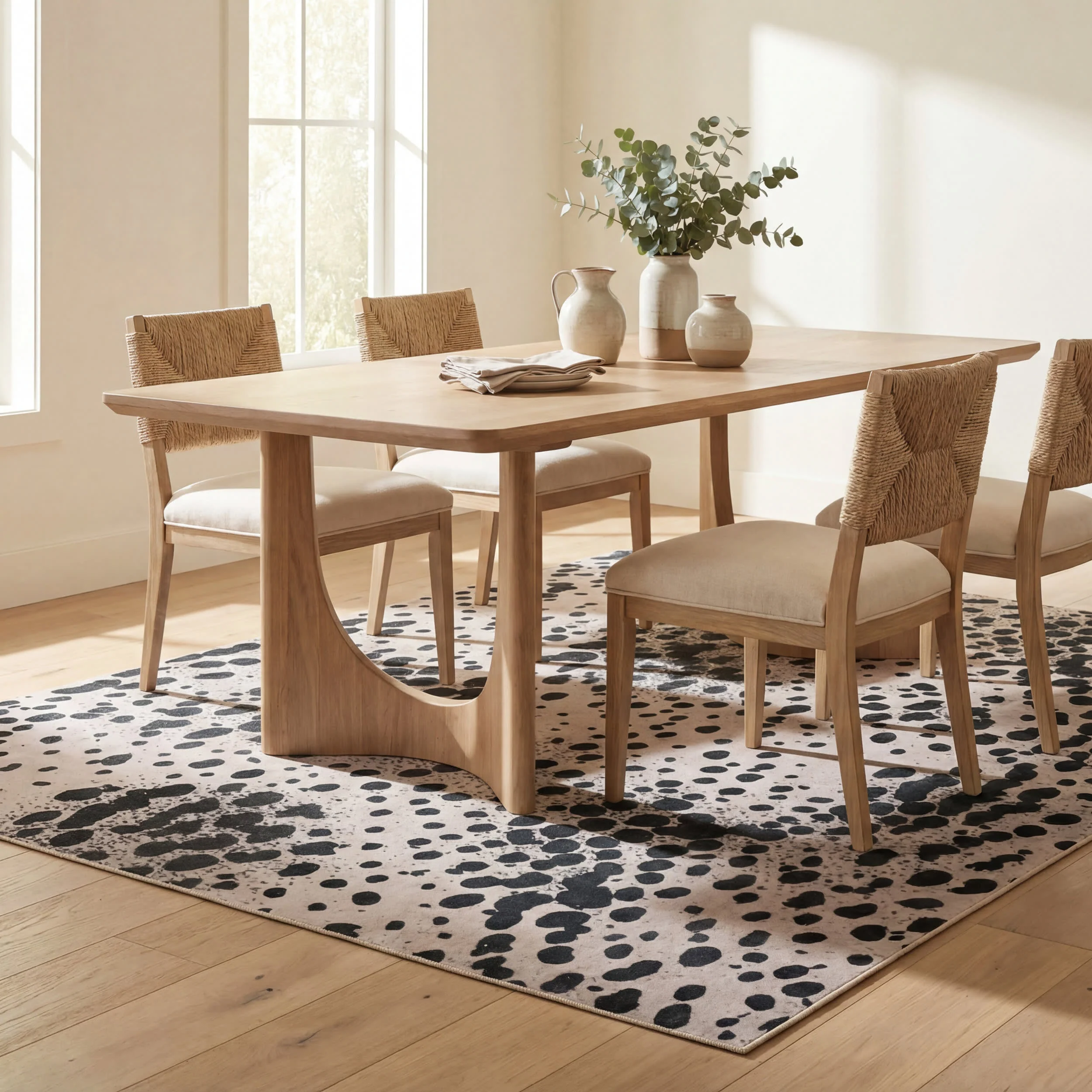 Aricela Modern Animal Print Washable Rug | Black - Image 7