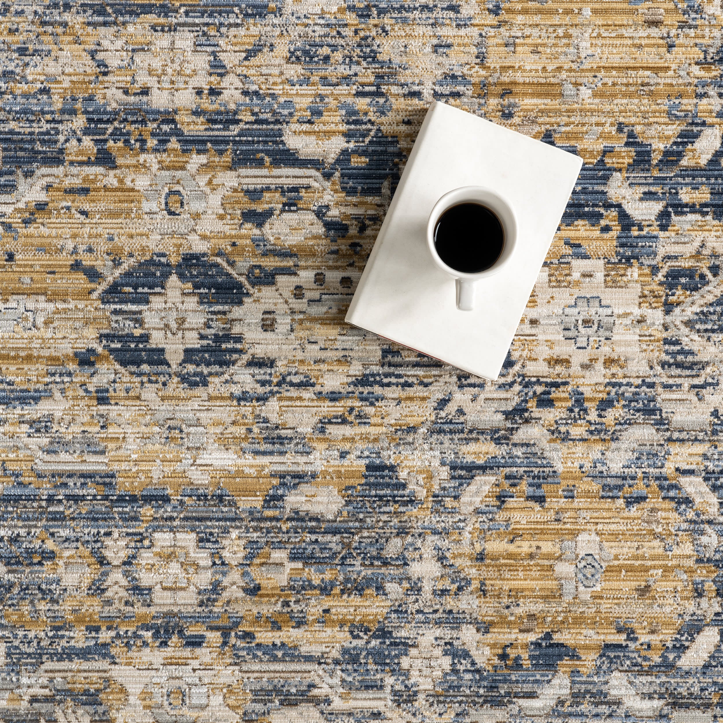 Ariella Garden Medallion Indoor/Outdoor Washable Rug | Blue - Image 8