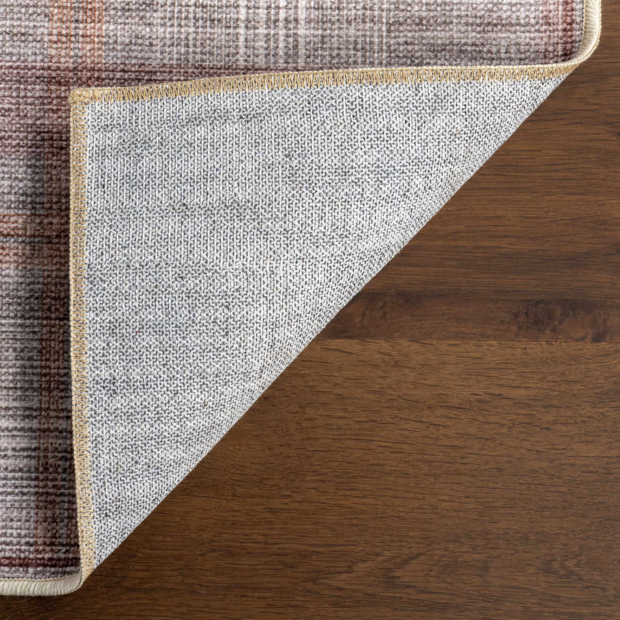 Arietty Plaid Spill Proof Washable Rug | Grey - Image 7