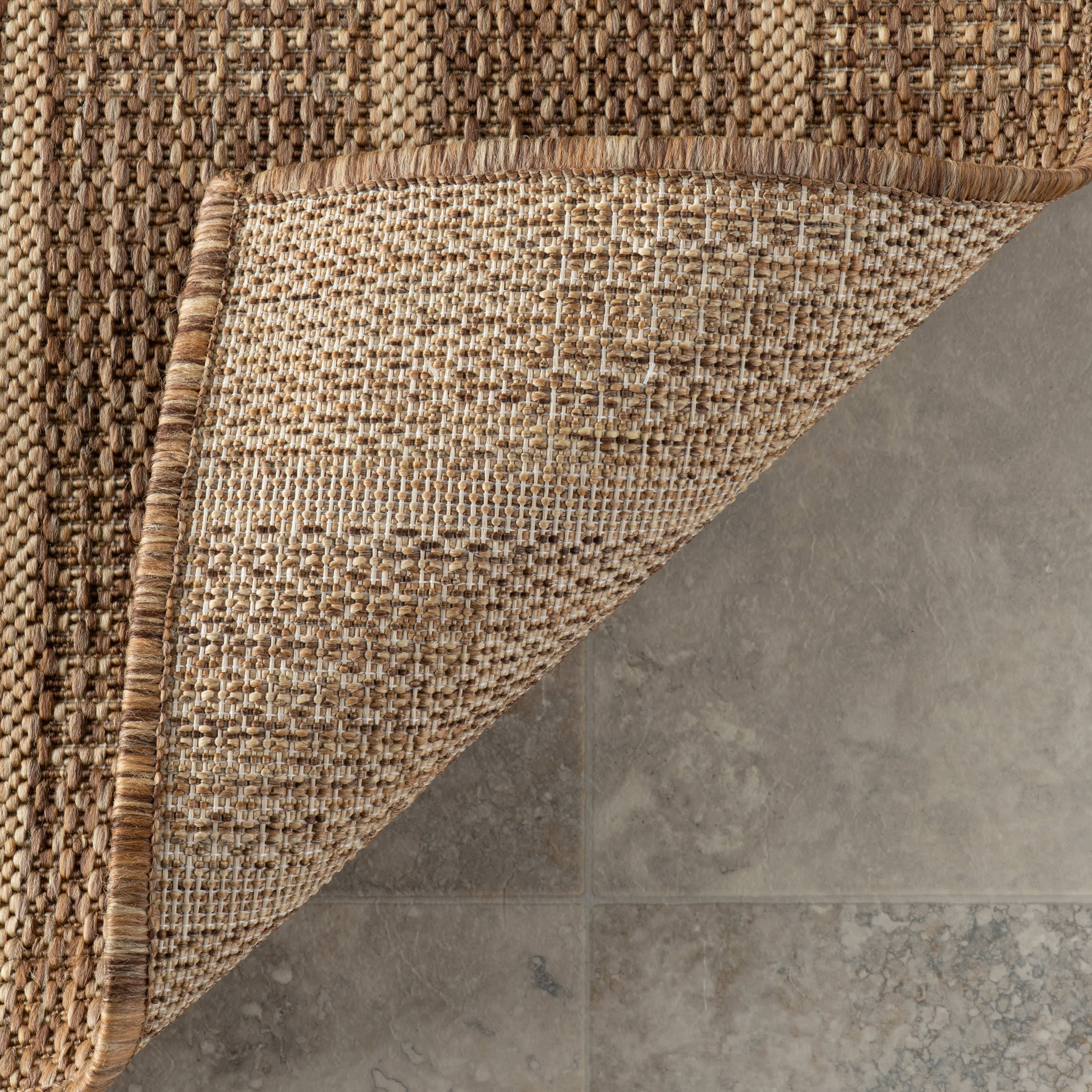Ariselle Striped Indoor/Outdoor Rug | Light Brown - Image 6