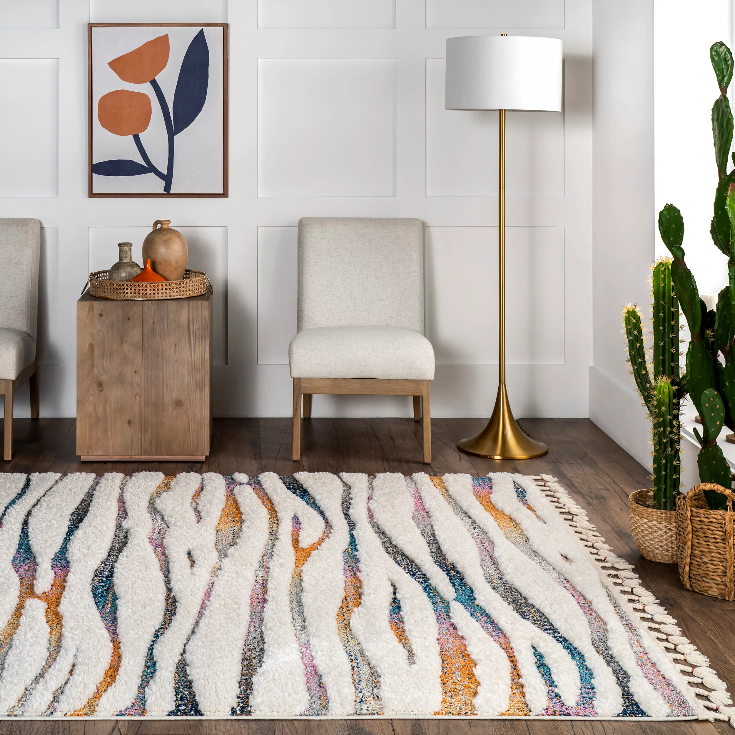 Aritzia Zebra Textured Rug | Ivory - Image 4
