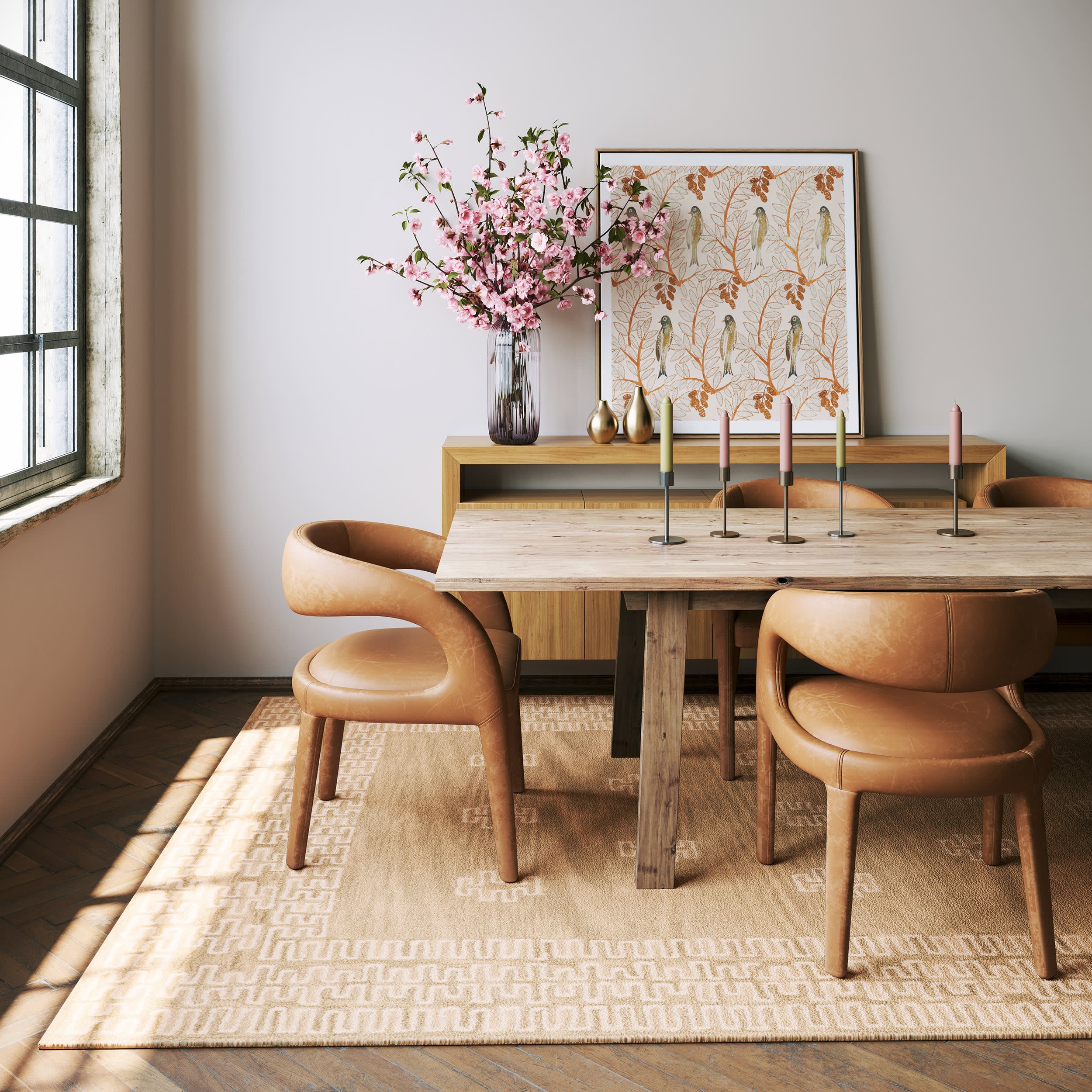 Arizona Southwestern Motif Wool Rug | Tan - Image 2