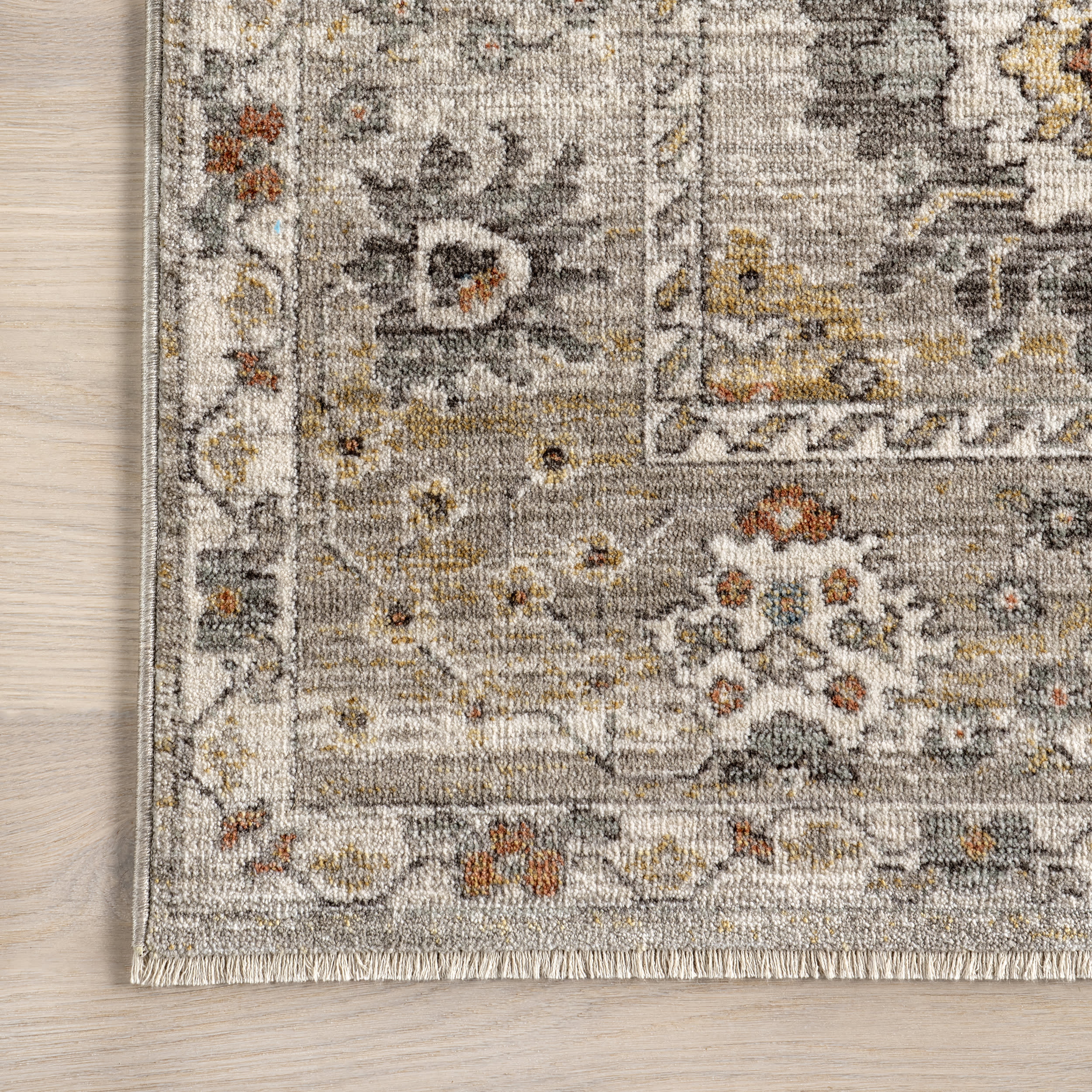 Arlene Lustered Botanical Rug | Grey - Image 3