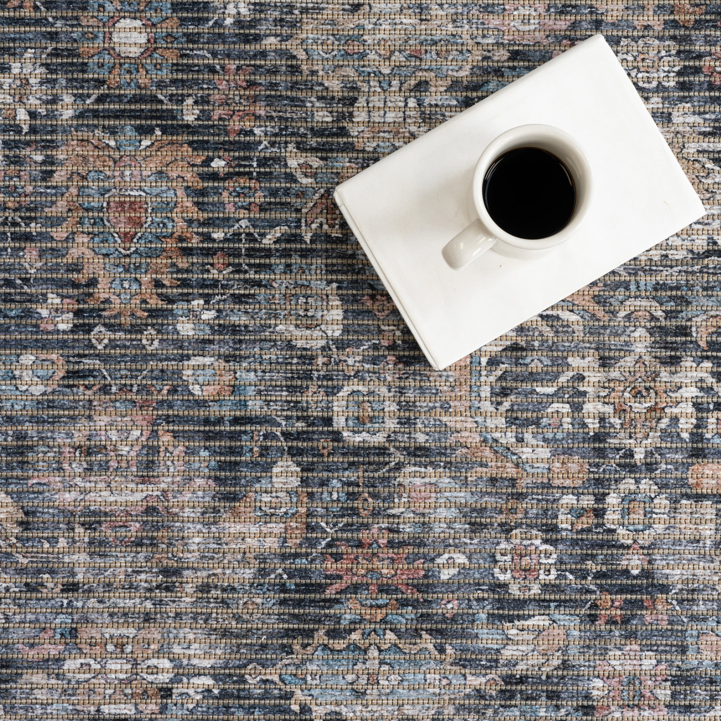 Arleth Medallion Washable Rug | Dark Grey - Image 8