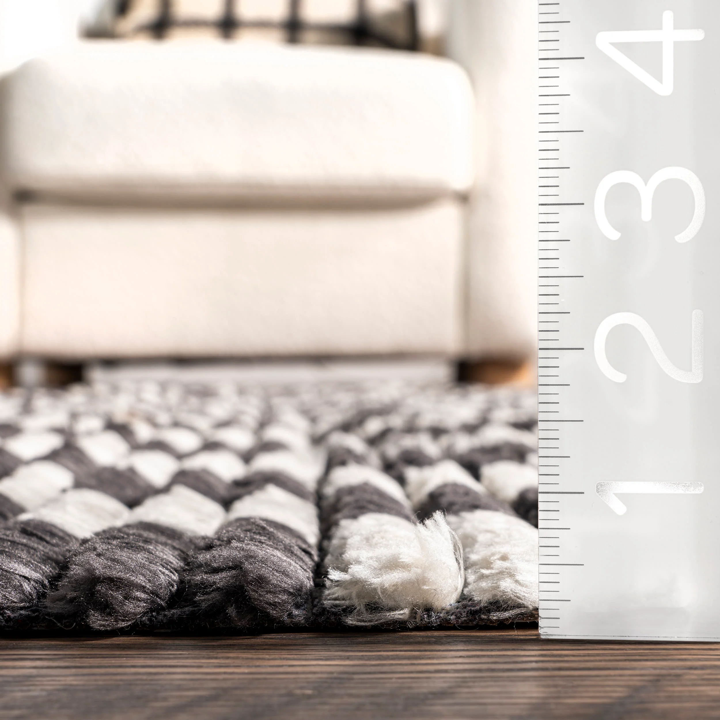 Armedia Modern Checkered Rug | Dark Grey - Image 5