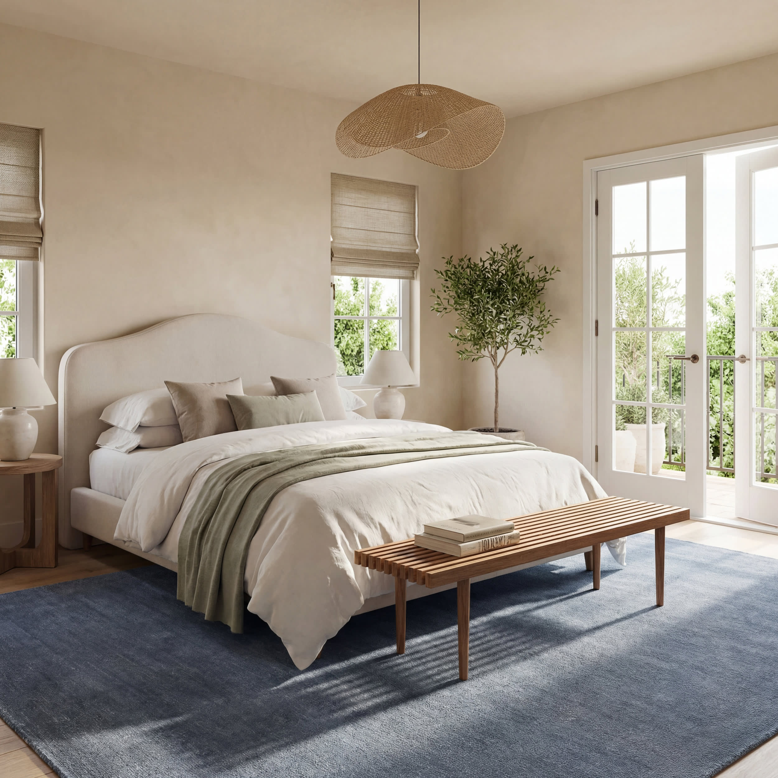 Arrel Speckled Wool-Blend Rug | Denim - Image 10