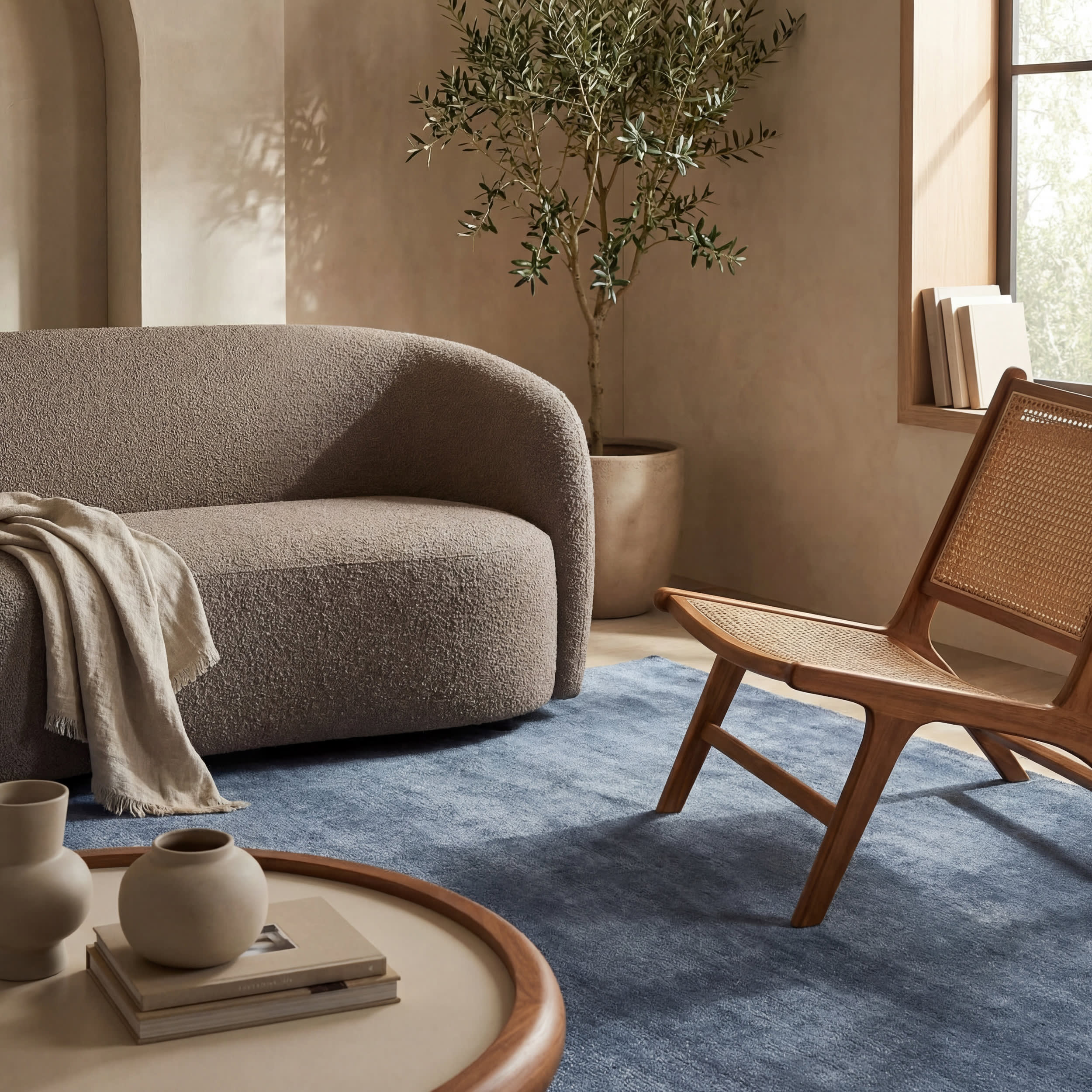 Arrel Speckled Wool-Blend Rug | Denim - Image 5