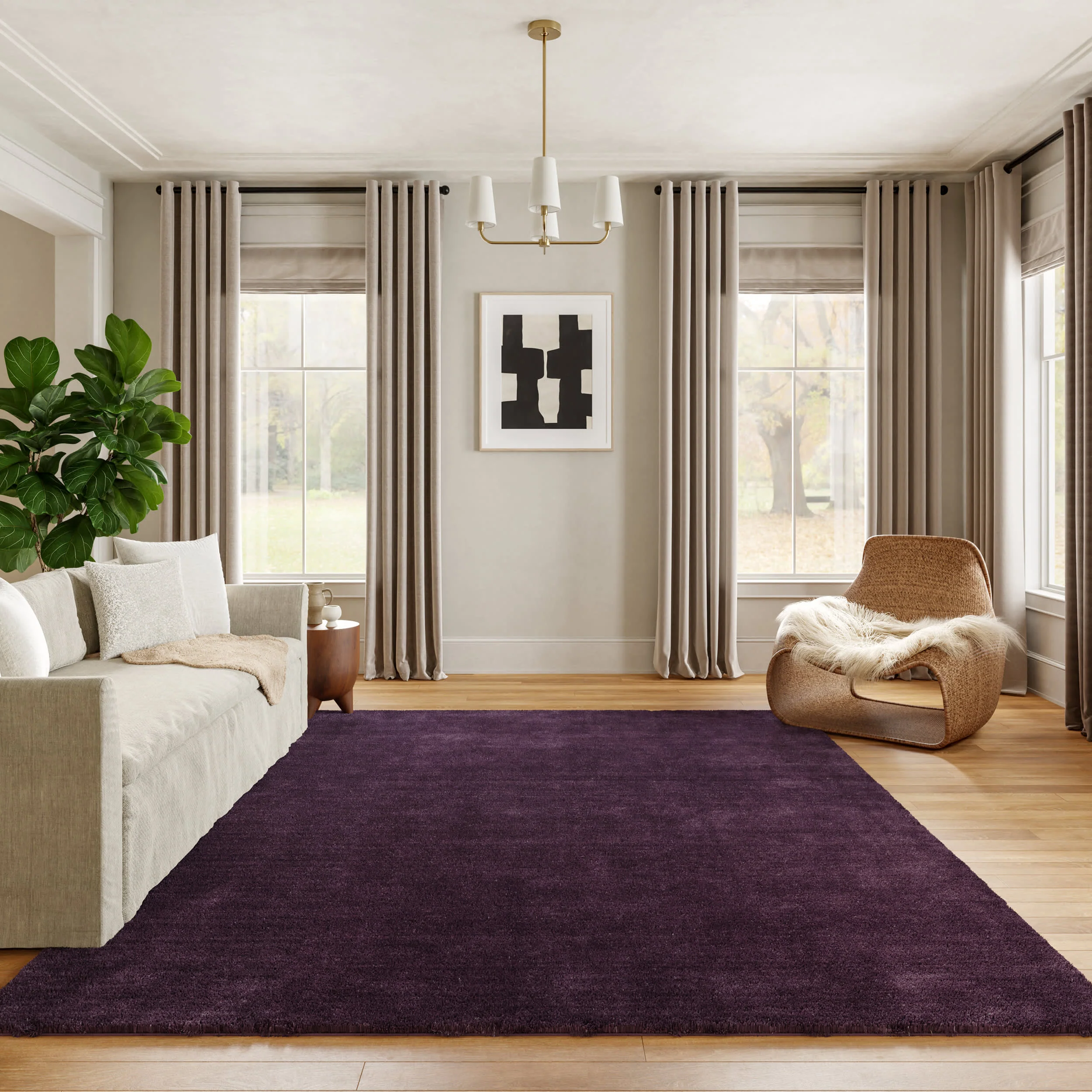 Arrel Speckled Wool-Blend Rug | Eggplant - Image 2